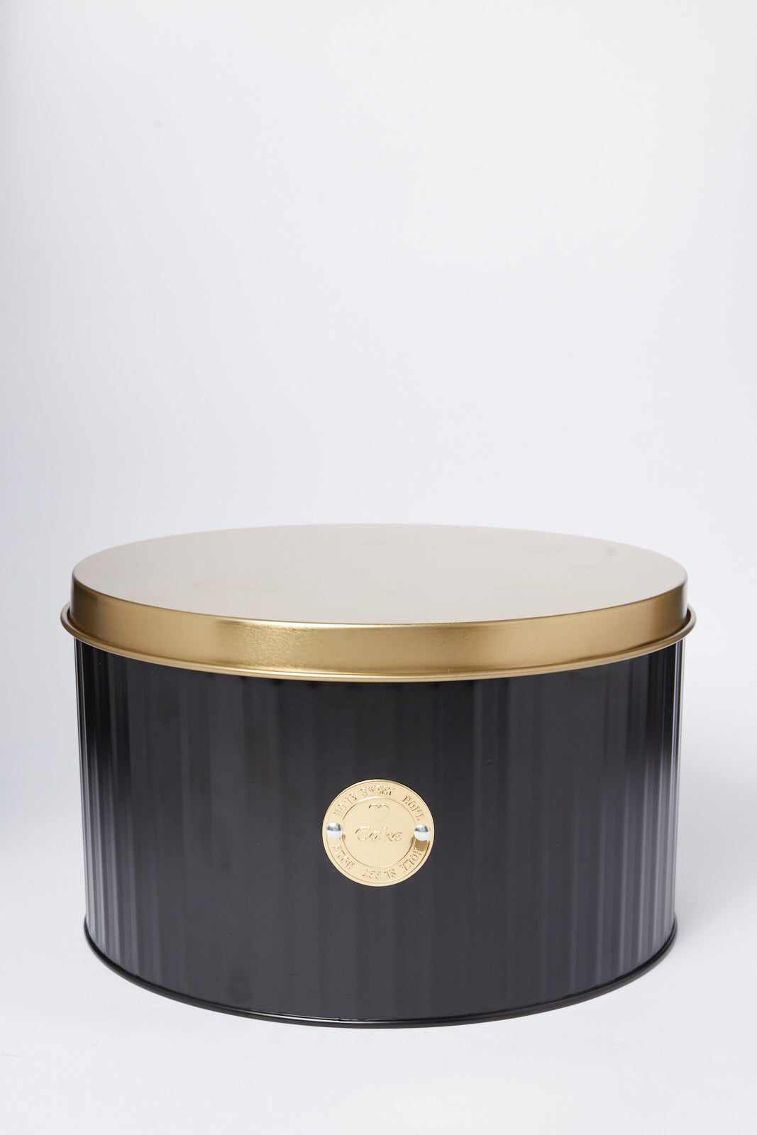 Redtag-Black-Round-Cake-Box-(Large)-Category:Canisters-And-Jars,-Colour:Black,-Deals:New-In,-Dept:Home,-Filter:Home-Dining,-HMW-DIN-Storage,-New-In-HMW-DIN,-Non-Sale,-S23A,-Section:Homewares-Home-Dining-