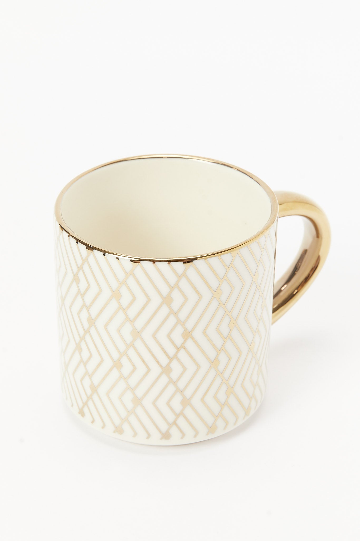 Redtag-White-Geometric-Mug-Category:Cups-&-Mugs,-Colour:White,-Deals:New-In,-Dept:Home,-Filter:Home-Dining,-HMW-DIN-Crockery,-New-In-HMW-DIN,-Non-Sale,-S23A,-S23B,-Section:Homewares-Home-Dining-