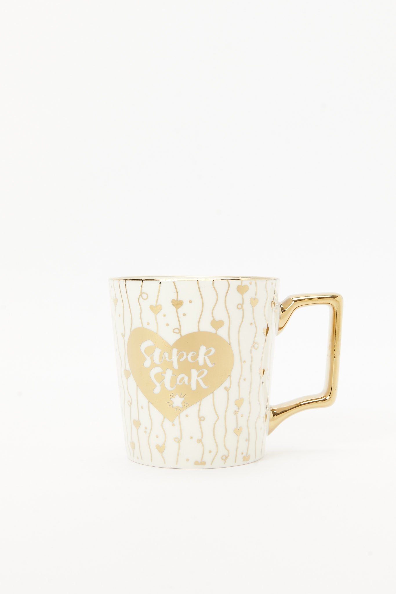 Redtag-White-Super-Star-Geometric-Mug-Category:Cups-&-Mugs,-Colour:White,-Deals:New-In,-Dept:Home,-Filter:Home-Dining,-HMW-DIN-Crockery,-New-In-HMW-DIN,-Non-Sale,-S23A,-S23B,-Section:Homewares-Home-Dining-