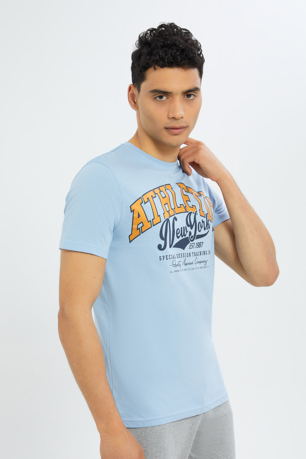 Redtag-Men-Sky-Bluegraphic-T-Shirt-Category:T-Shirts,-Colour:Sky-Blue,-Deals:New-In,-Dept:Menswear,-Filter:Men's-Clothing,-H1:MWR,-H2:GEN,-H3:TSH,-H4:TSH,-Men-T-Shirts,-New-In-Men-APL,-Non-Sale,-S23C,-Season:S23C,-Section:Men,-TBL-Men's-