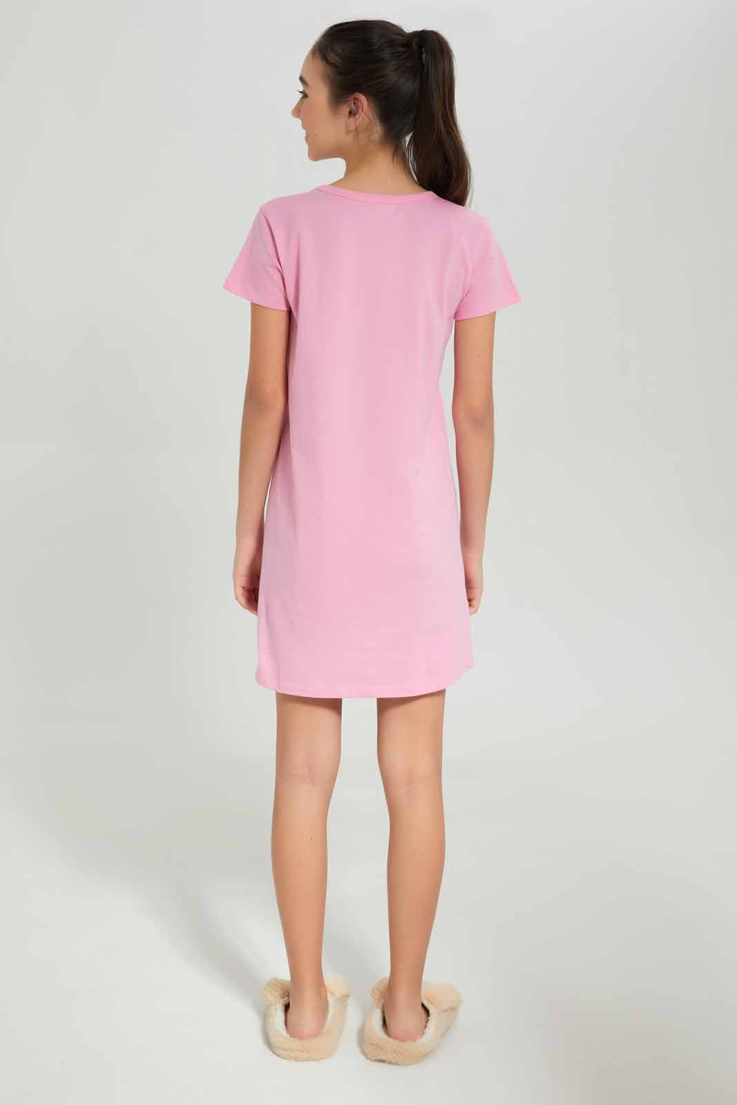 Redtag-Girls-Pink-Nightdress-Category:Nightshirts,-Colour:Apricot,-Deals:New-In,-Dept:Girls,-Filter:Senior-Girls-(8-to-14-Yrs),-GSR-Nightshirts,-New-In-GSR-APL,-Non-Sale,-S23A,-Section:Girls-(0-to-14Yrs)-Senior-Girls-9 to 14 Years
