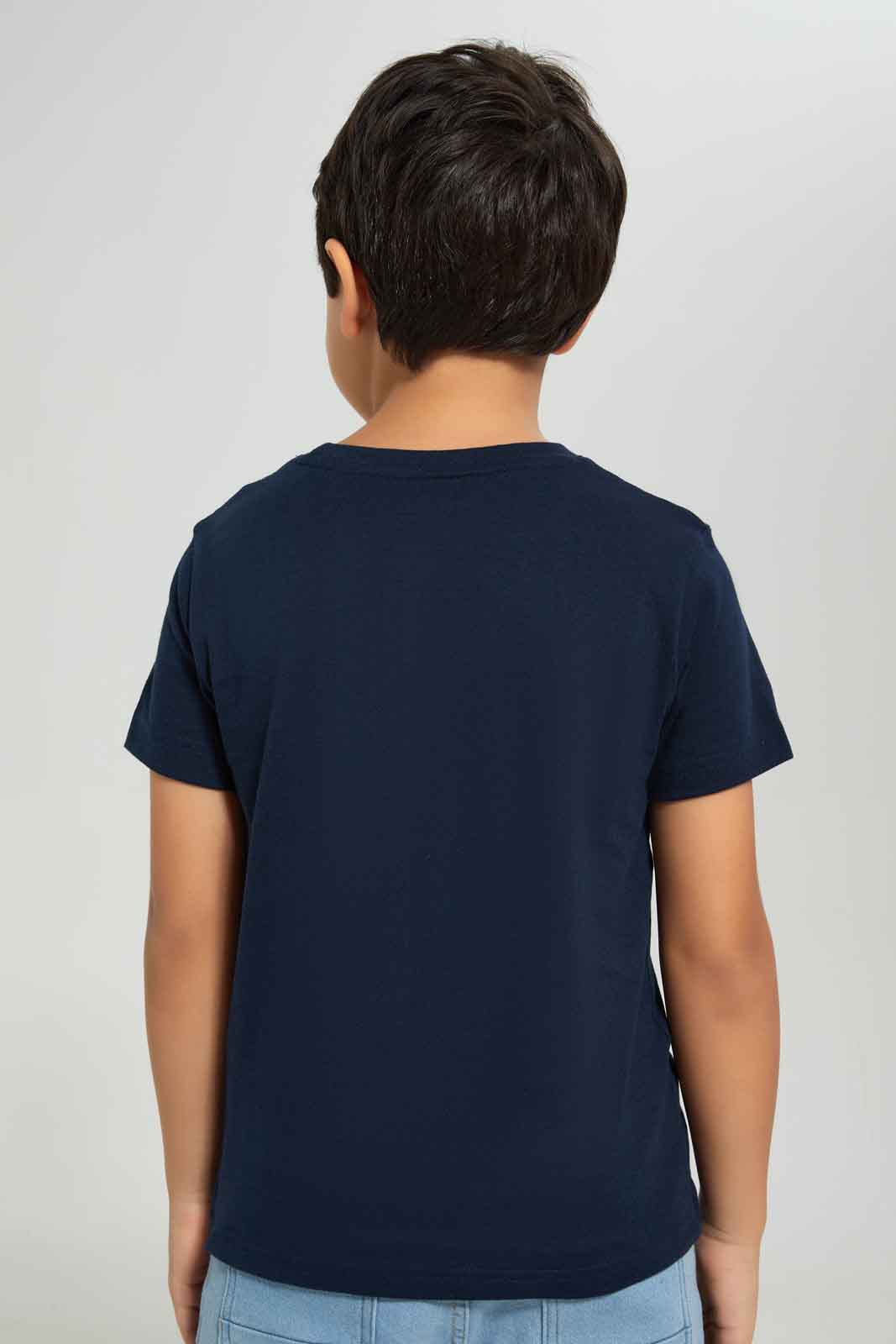 Redtag-Boys-Navy-Space-Short-Sleeve-Graphic-T-Shirt-BOY-T-Shirts,-Category:T-Shirts,-Colour:Navy,-Deals:New-In,-Dept:Boys,-Filter:Boys-(2-to-8-Yrs),-New-In-BOY-APL,-Non-Sale,-S23A,-Section:Boys-(0-to-14Yrs),-TBL-Boys-2 to 8 Years