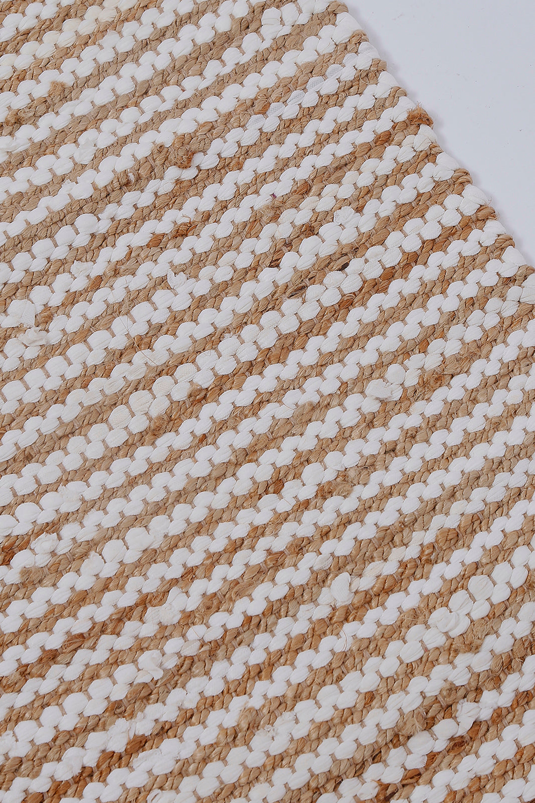 Redtag-Beige-Cotton-Jute-Stripe-Dhurrie-Category:Rugs,-Colour:Beige,-Deals:New-In,-Dept:Home,-Filter:Home-Decor,-HMW-HOM-Rugs-&-Door-Mats,-New-In-HMW-HOM,-Non-Sale,-S23A,-Section:Homewares-Home-Decor-