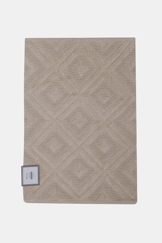 Redtag-Cream-Cotton-Tufted-Diamond-Embossed-Dhurrie-Category:Rugs,-Colour:Cream,-Deals:New-In,-Dept:Home,-Filter:Home-Decor,-HMW-HOM-Rugs-&-Door-Mats,-New-In-HMW-HOM,-Non-Sale,-S23A,-Section:Homewares-Home-Decor-