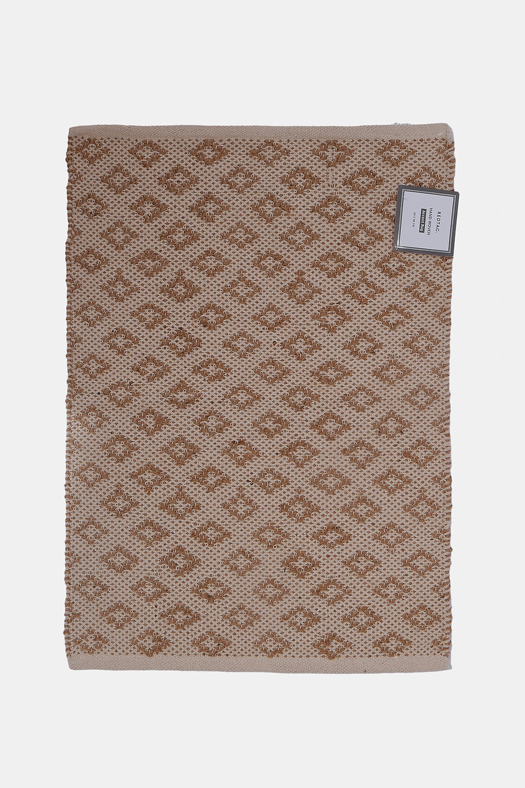 Redtag-Beige-Jute-Cotton-Pattern-Dhurrie-Category:Rugs,-Colour:Beige,-Deals:New-In,-Dept:Home,-Filter:Home-Decor,-HMW-HOM-Rugs-&-Door-Mats,-New-In-HMW-HOM,-Non-Sale,-S23A,-Section:Homewares-Home-Decor-