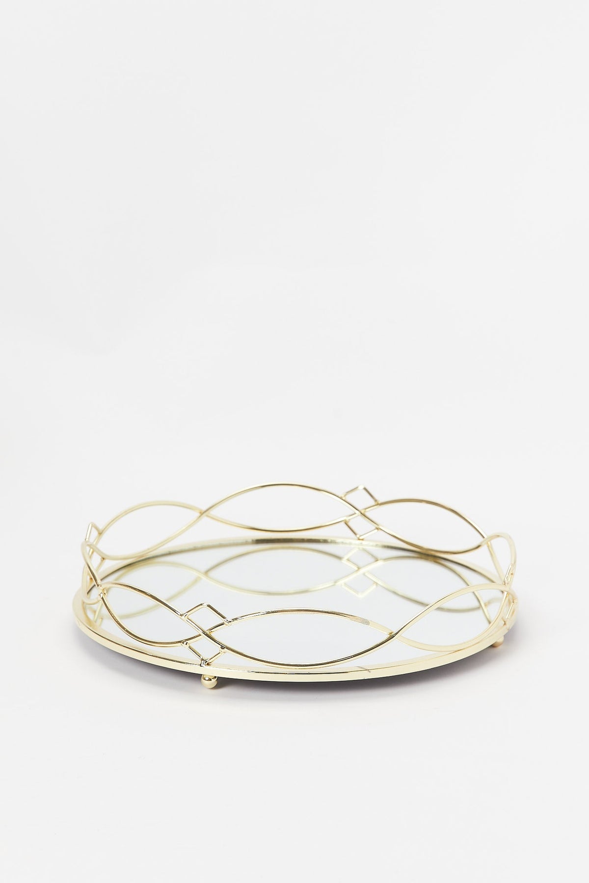 Redtag-Gold-Round-Metal-Tray-With-Mirror-Category:Trays,-Colour:Gold,-Deals:New-In,-Dept:Home,-Filter:Home-Decor,-H1:HMW,-H2:HOM,-H3:DEA,-H4:GIW,-HMW-HOM-Decorative-Accessories,-New-In-HMW-HOM,-Non-Sale,-S23B,-Season:S23B,-Section:Homewares,-Style:METAL-RANGE-Home-Decor-