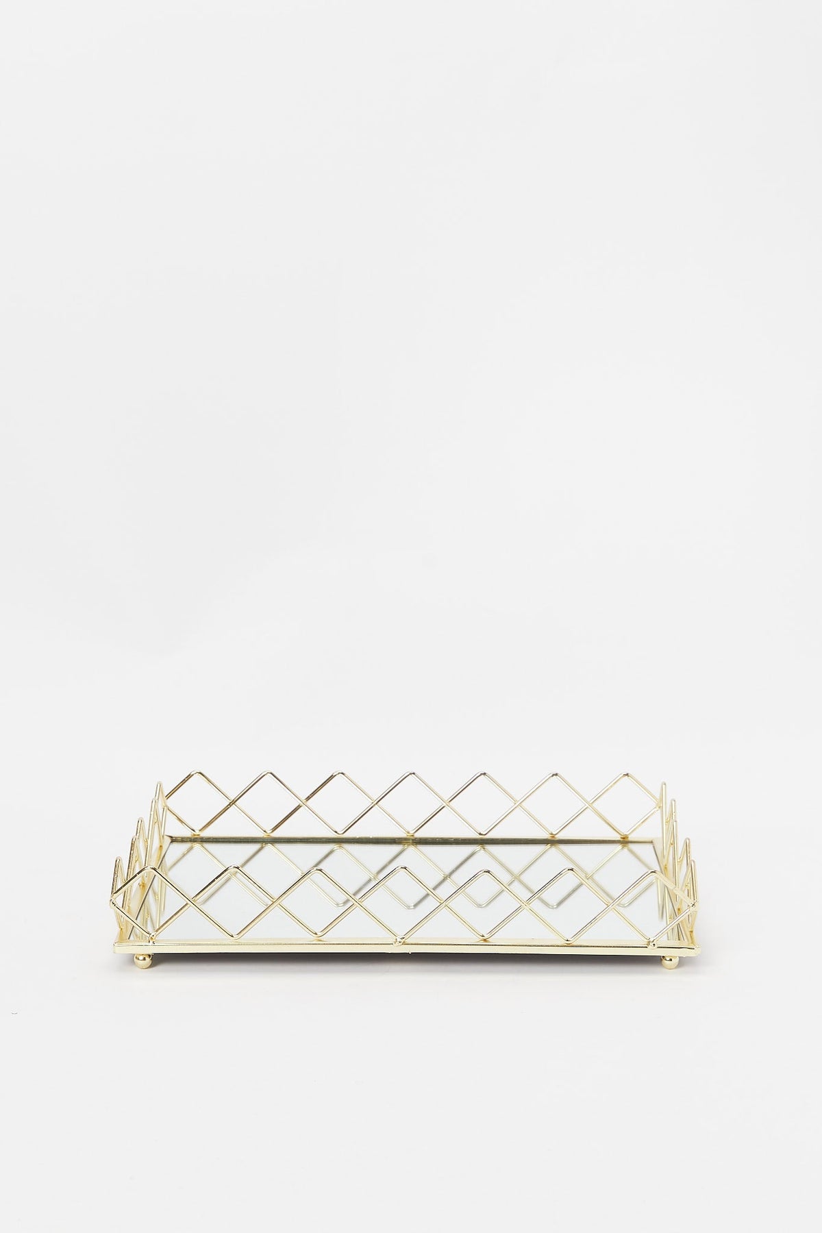 Redtag-Gold-Rectangle-Metal-Tray-With-Mirror-Category:Trays,-Colour:Gold,-Deals:New-In,-Dept:Home,-Filter:Home-Decor,-H1:HMW,-H2:HOM,-H3:DEA,-H4:GIW,-HMW-HOM-Decorative-Accessories,-New-In-HMW-HOM,-Non-Sale,-S23B,-Season:S23B,-Section:Homewares,-Style:METAL-RANGE-Home-Decor-