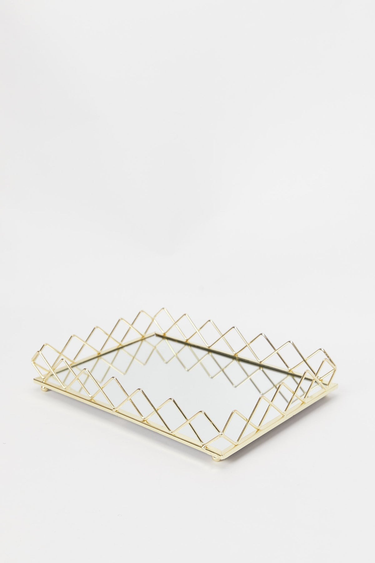 Redtag-Gold-Rectangle-Metal-Tray-With-Mirror-Category:Trays,-Colour:Gold,-Deals:New-In,-Dept:Home,-Filter:Home-Decor,-H1:HMW,-H2:HOM,-H3:DEA,-H4:GIW,-HMW-HOM-Decorative-Accessories,-New-In-HMW-HOM,-Non-Sale,-S23B,-Season:S23B,-Section:Homewares,-Style:METAL-RANGE-Home-Decor-