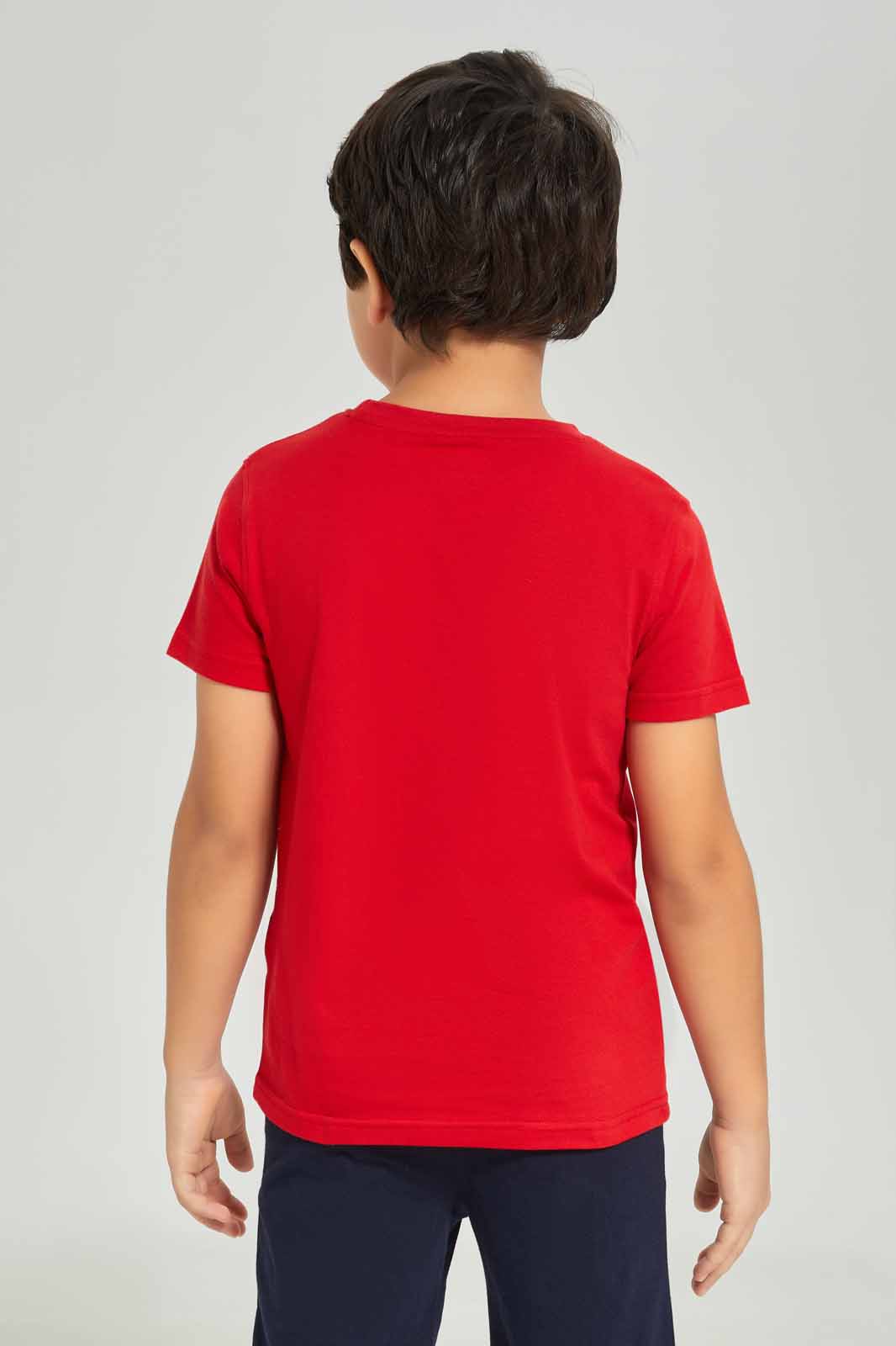 Redtag-Boys-Red-Spiderman-T-Shirt-And-Shorts-Pyjama-Set-BOY-Pyjama-Sets,-Category:Pyjama-Sets,-CHA,-Colour:Red,-Deals:New-In,-Dept:Boys,-Filter:Boys-(2-to-8-Yrs),-New-In-BOY-APL,-Non-Sale,-S23A,-Section:Boys-(0-to-14Yrs)-Boys-2 to 8 Years