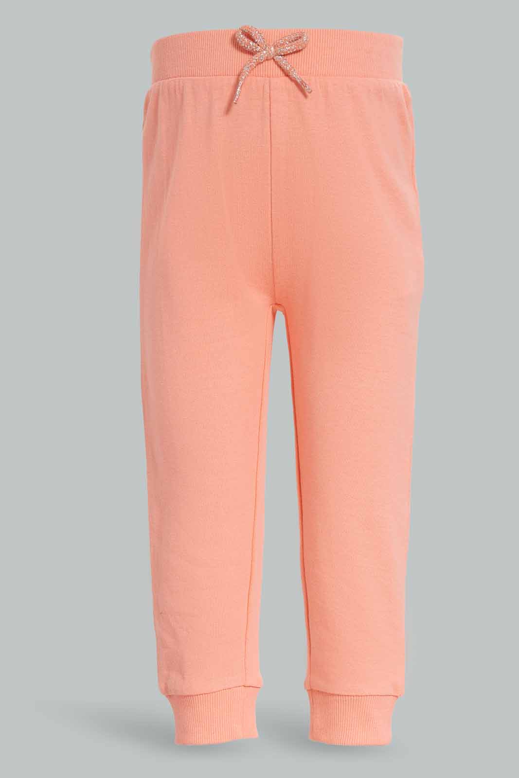 Redtag-Girls-Coral-Solid-Active-Pant-Category:Joggers,-Colour:Orange,-Deals:New-In,-Dept:Girls,-Filter:Infant-Girls-(3-to-24-Mths),-ING-Joggers,-New-In-ING-APL,-Non-Sale,-S23A,-Section:Girls-(0-to-14Yrs),-TBL-Infant-Girls-