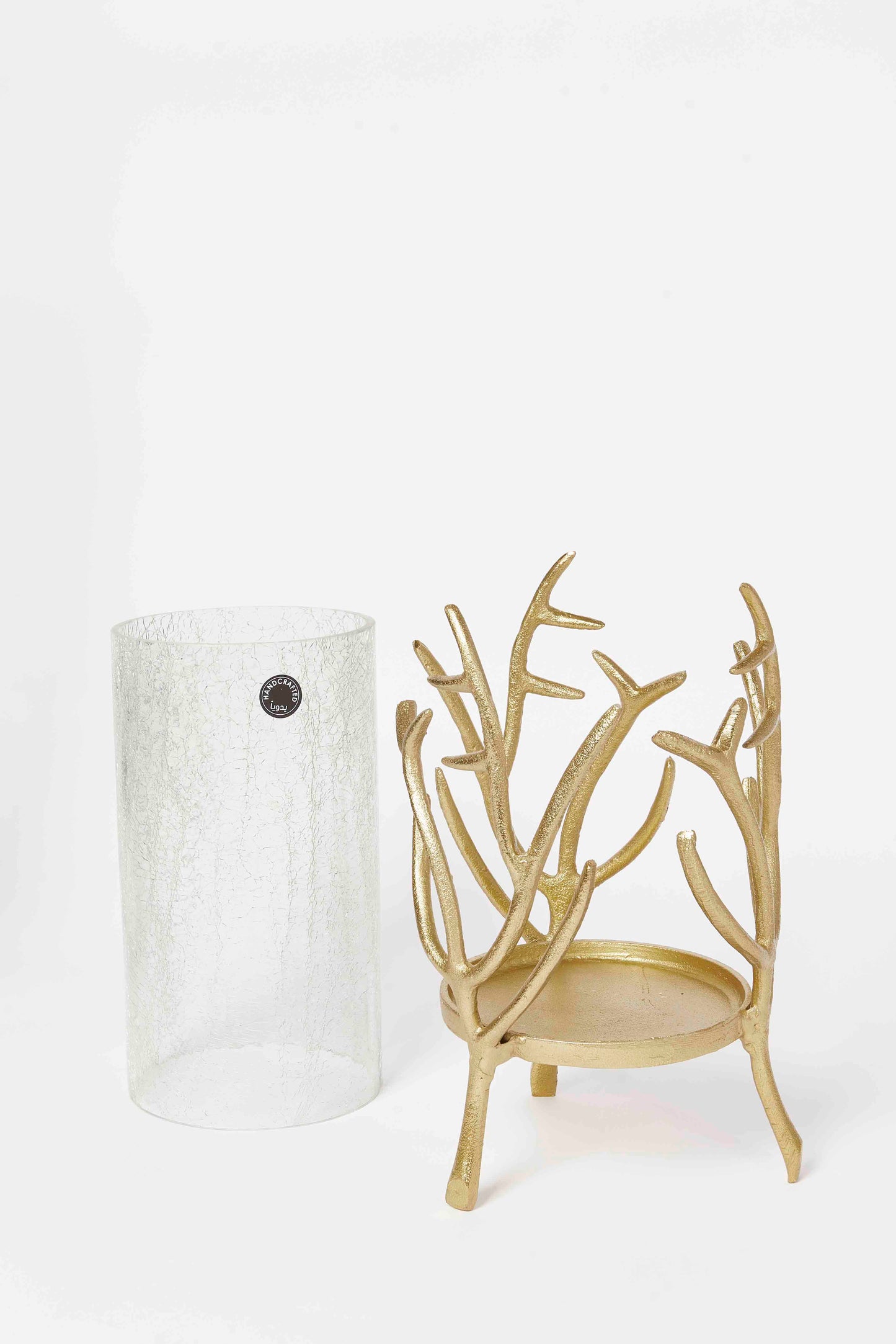 Redtag-Gold-Hurricane-Vase-Category:Plants-&-Flowers,-Colour:Gold,-Deals:New-In,-Dept:Home,-Filter:Home-Decor,-HMW-HOM-Decorative-Accessories,-New-In-HMW-HOM,-Non-Sale,-S23A,-Section:Homewares-Home-Decor-
