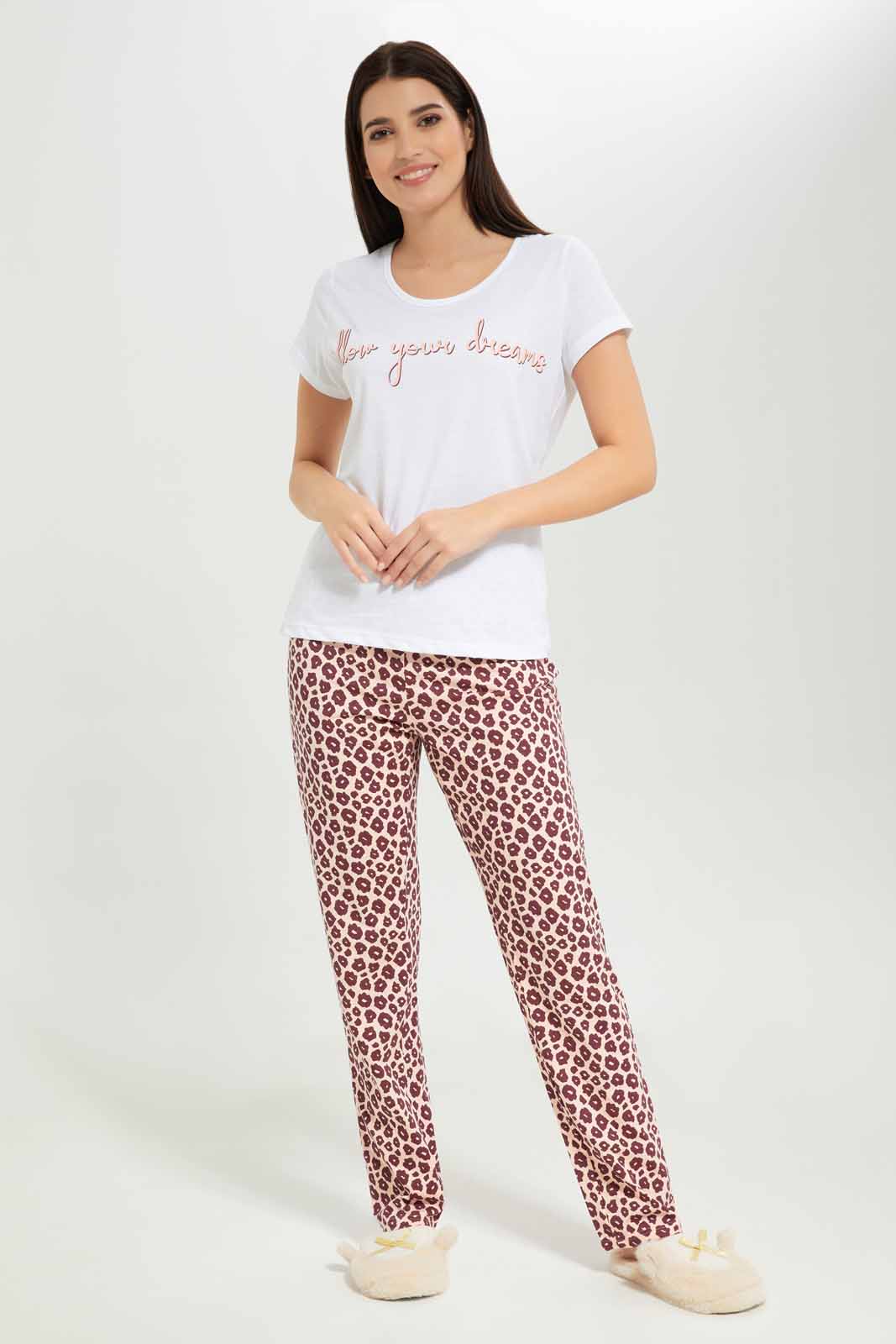 Redtag-Women-Assorted-Short-Sleeves-Pajama-Set-Category:Pyjama-Sets,-Colour:Assorted,-Deals:New-In,-Dept:Ladieswear,-Filter:Women's-Clothing,-New-In-Women-APL,-Non-Sale,-S23A,-Section:Women,-TBL,-Women-Pyjama-Sets--