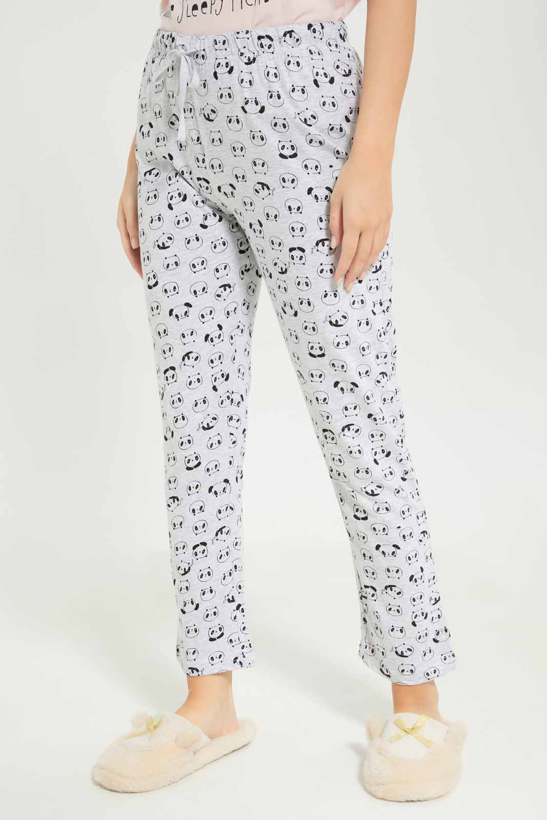 Redtag-Women-Pink-Color-Short-Aop-Bottom-Sleeves-Pajama-Set-Category:Pyjama-Sets,-Colour:Apricot,-Deals:New-In,-Dept:Ladieswear,-Filter:Women's-Clothing,-New-In-Women-APL,-Non-Sale,-S23A,-Section:Women,-TBL,-Women-Pyjama-Sets--