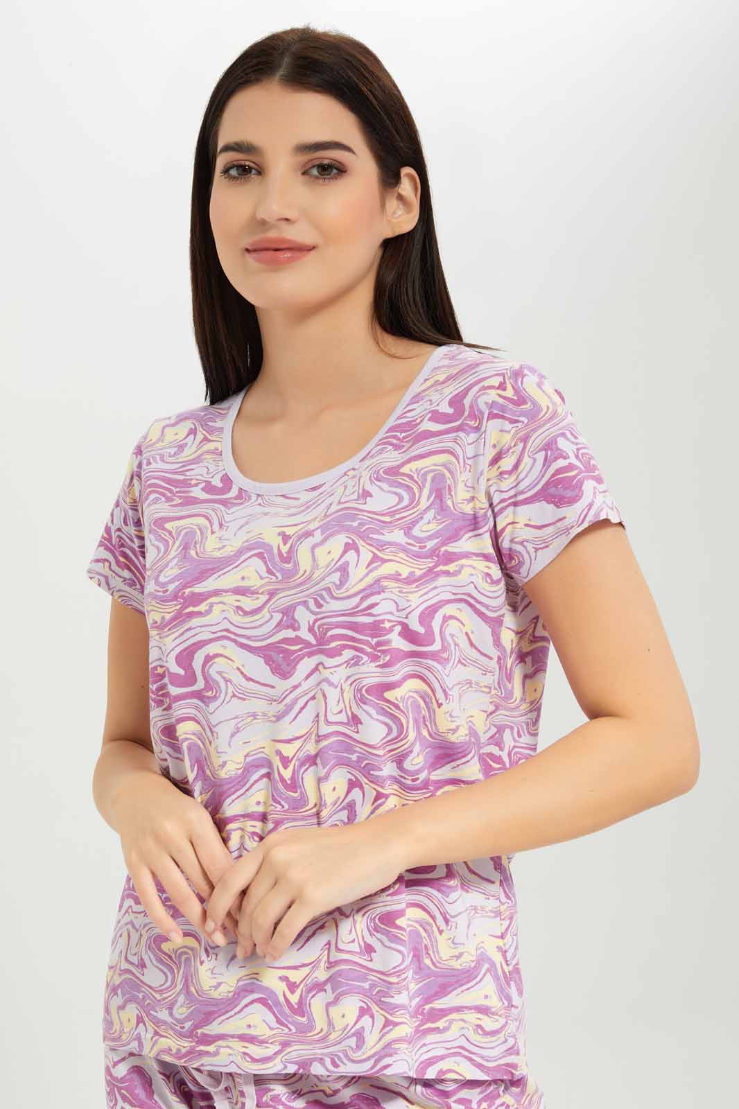 Women Purple Pyjama Set (2 Piece)