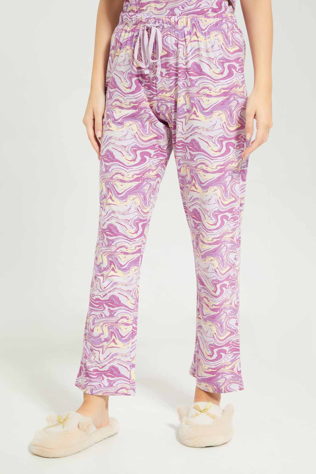 Women Purple Pyjama Set (2 Piece)