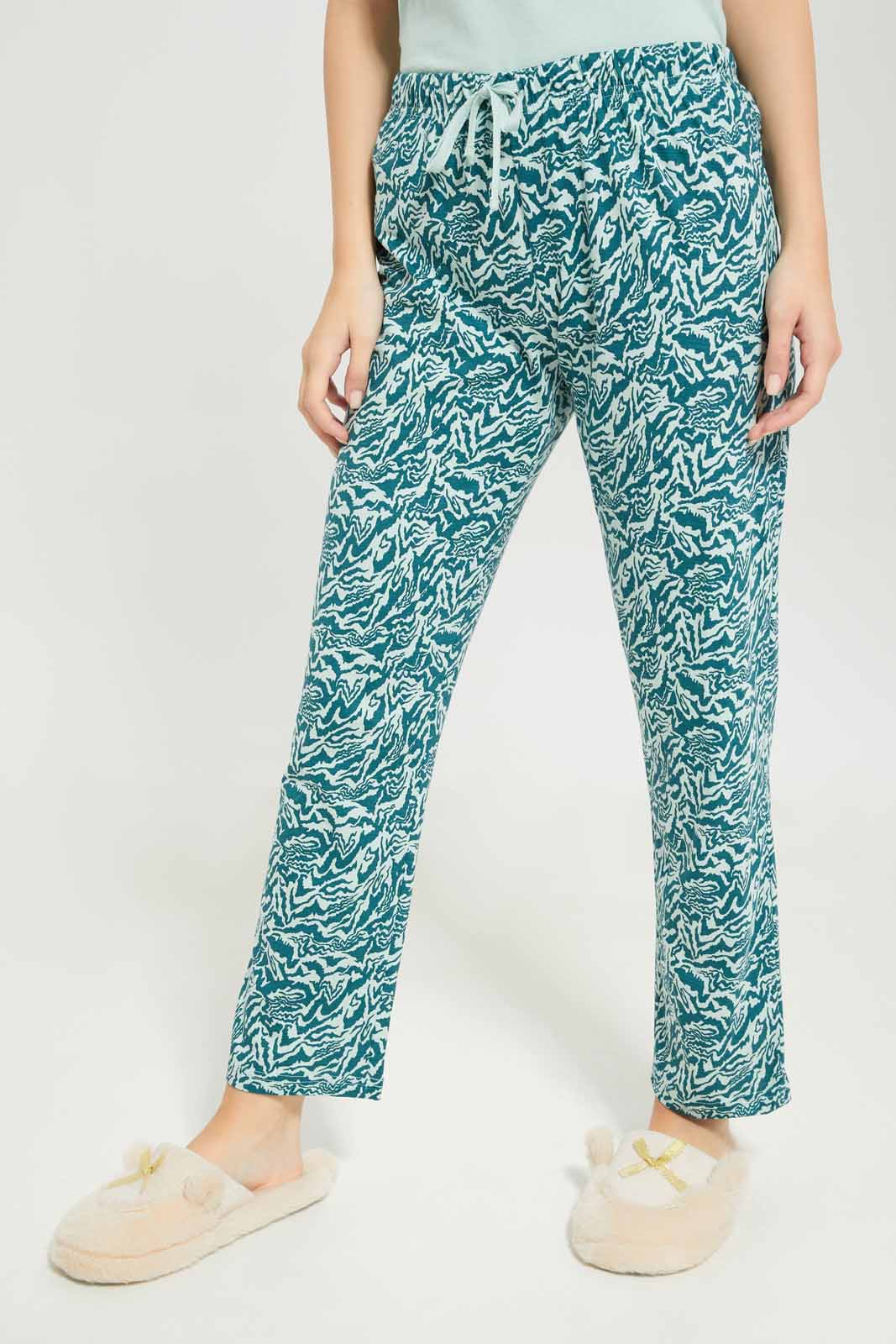 Redtag-Women-Mint-Color-Short-Sleeves-Pajama-Set-Category:Pyjama-Sets,-Colour:Mint,-Deals:New-In,-Dept:Ladieswear,-Filter:Women's-Clothing,-New-In-Women-APL,-Non-Sale,-S23A,-Section:Women,-TBL,-Women-Pyjama-Sets--
