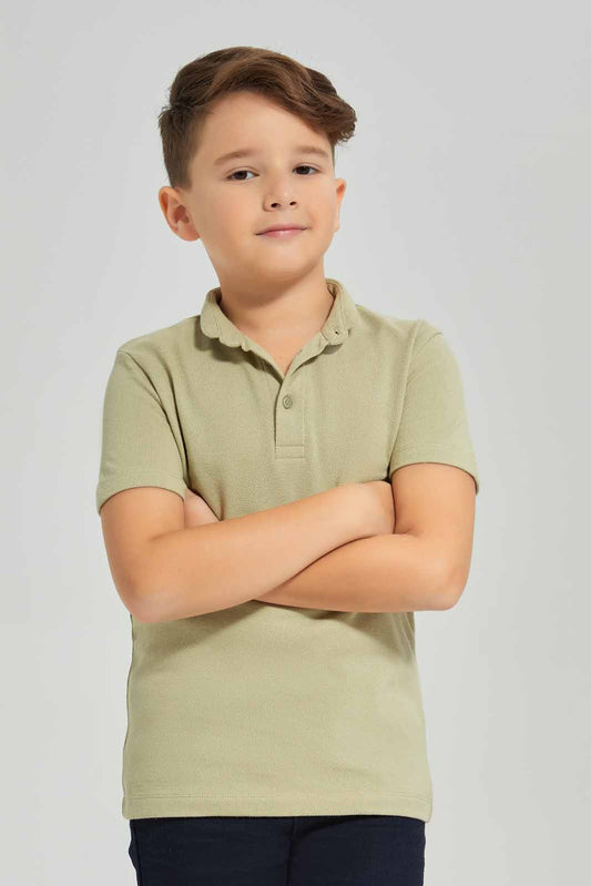 Redtag-Boys-Beige-Stand-Up-Collar-Polo-Shirt-BOY-Polo-T-Shirts,-Category:Polo-T-Shirts,-Colour:Beige,-Deals:New-In,-Dept:Boys,-Filter:Boys-(2-to-8-Yrs),-New-In-BOY-APL,-Non-Sale,-S23A,-Section:Boys-(0-to-14Yrs),-VLM-Boys-2 to 8 Years