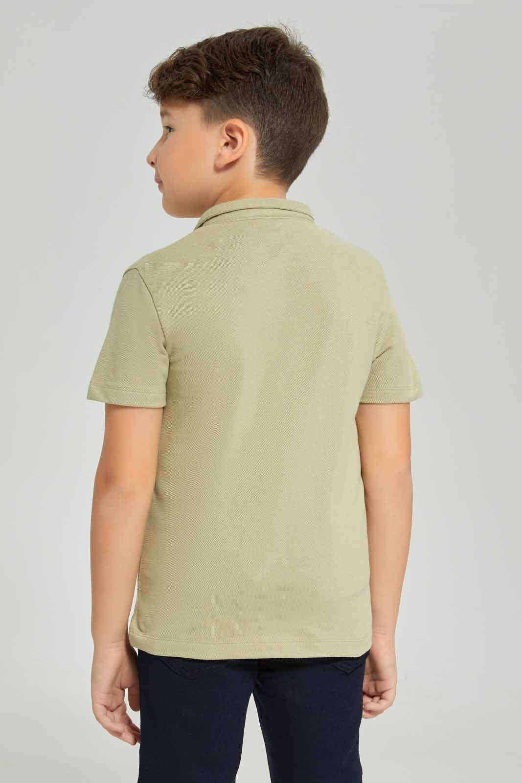 Redtag-Boys-Beige-Stand-Up-Collar-Polo-Shirt-BOY-Polo-T-Shirts,-Category:Polo-T-Shirts,-Colour:Beige,-Deals:New-In,-Dept:Boys,-Filter:Boys-(2-to-8-Yrs),-New-In-BOY-APL,-Non-Sale,-S23A,-Section:Boys-(0-to-14Yrs),-VLM-Boys-2 to 8 Years