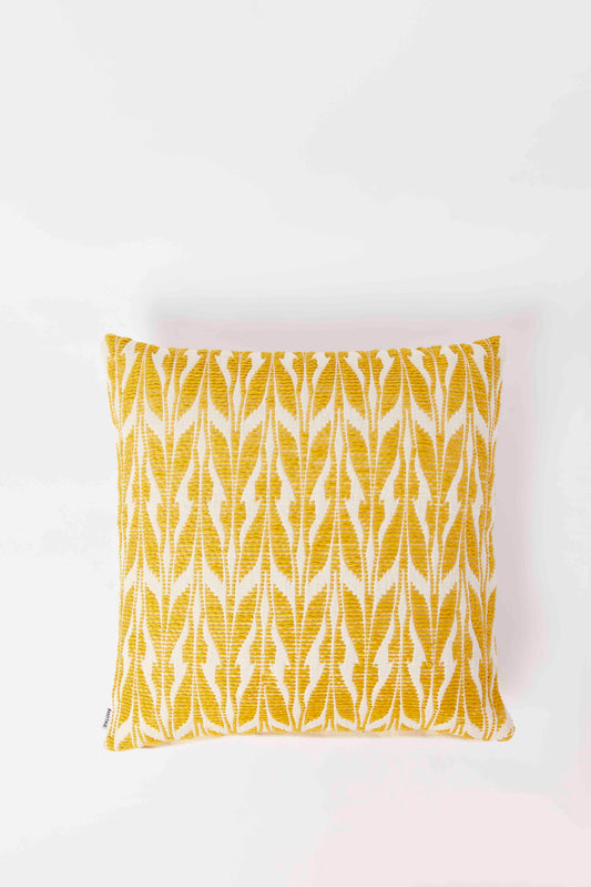 Redtag-Mustard-Yarn-Dyed-Cushion-Category:Cushions,-Colour:Mustard,-Deals:New-In,-Dept:Home,-Filter:Home-Bedroom,-HMW-BED-Cushions,-New-In-HMW-BED,-Non-Sale,-S23A,-Section:Homewares-Home-Bedroom-