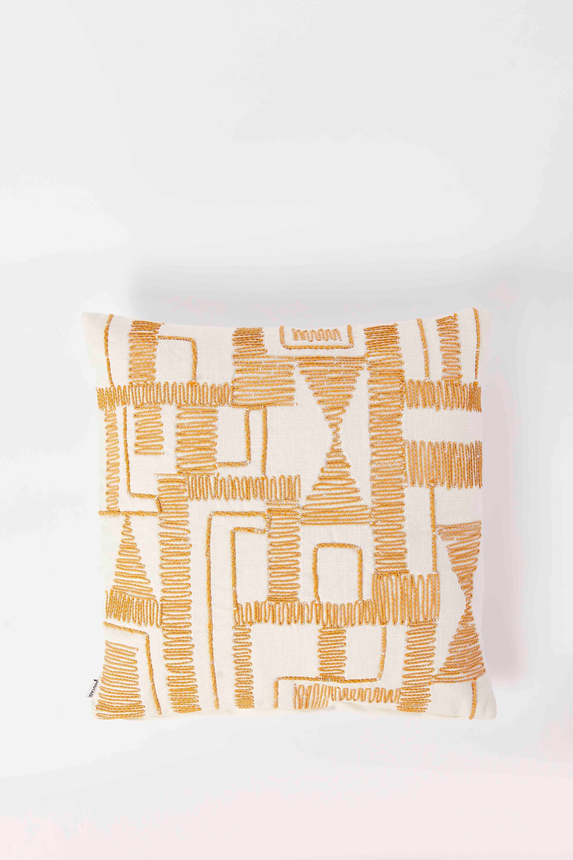 Redtag-Mustard-Abstract-Embroidery-Cushion-Category:Cushions,-Colour:Mustard,-Deals:New-In,-Dept:Home,-Filter:Home-Bedroom,-HMW-BED-Cushions,-New-In-HMW-BED,-Non-Sale,-S23A,-Section:Homewares-Home-Bedroom-