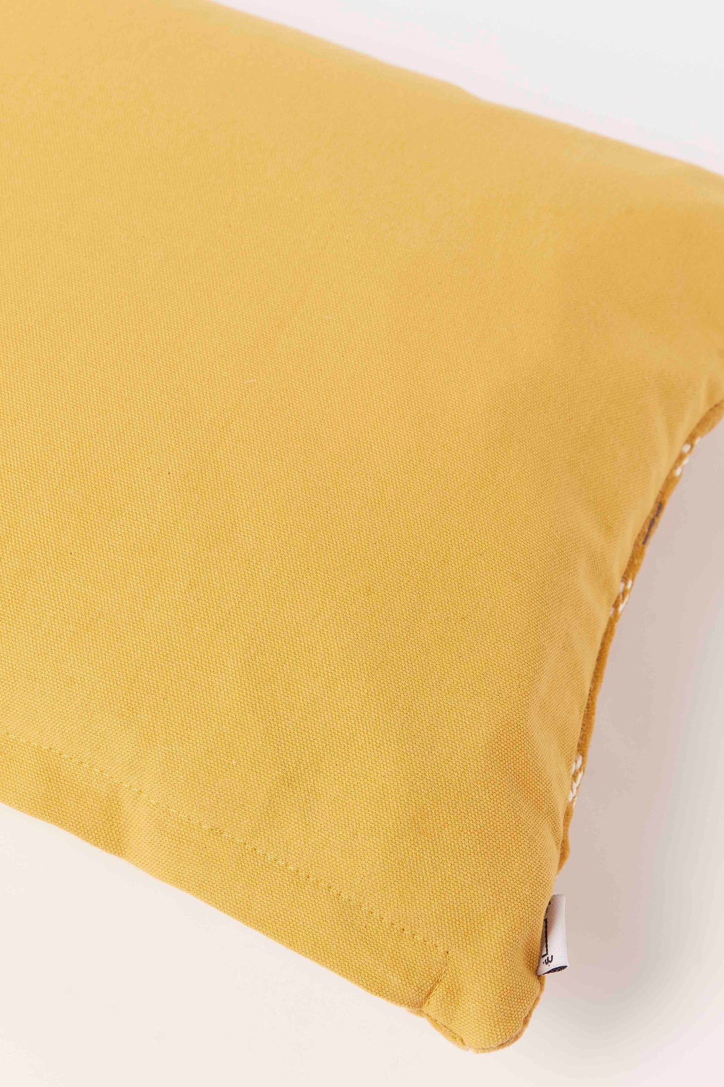 Redtag-Mustard-Geometric-Embroidery-Cushion-Category:Cushions,-Colour:Mustard,-Deals:New-In,-Dept:Home,-Filter:Home-Bedroom,-HMW-BED-Cushions,-New-In-HMW-BED,-Non-Sale,-S23A,-Section:Homewares-Home-Bedroom-
