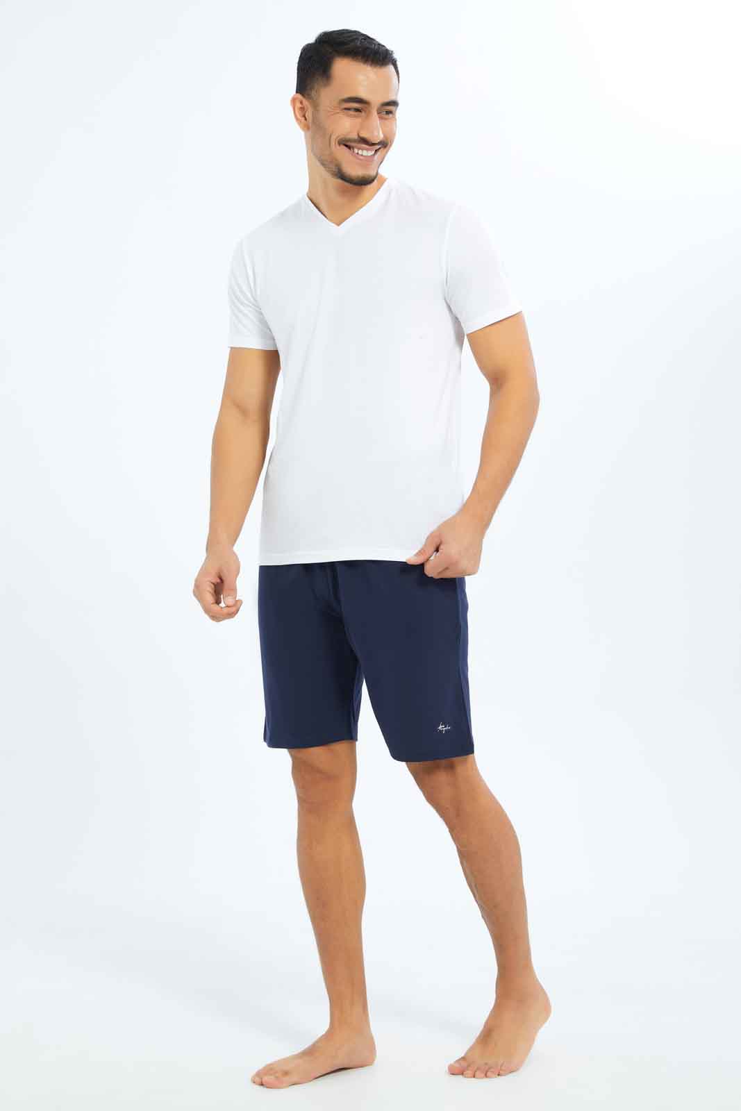 Redtag-Men-Indigo/Navy-Pyjama-Shorts-Category:Pyjama-Bottoms,-Colour:Assorted,-Deals:New-In,-Dept:Menswear,-Filter:Men's-Clothing,-Men-Pyjama-Bottoms,-New-In-Men-APL,-Non-Sale,-S23A,-Section:Men-Men's-