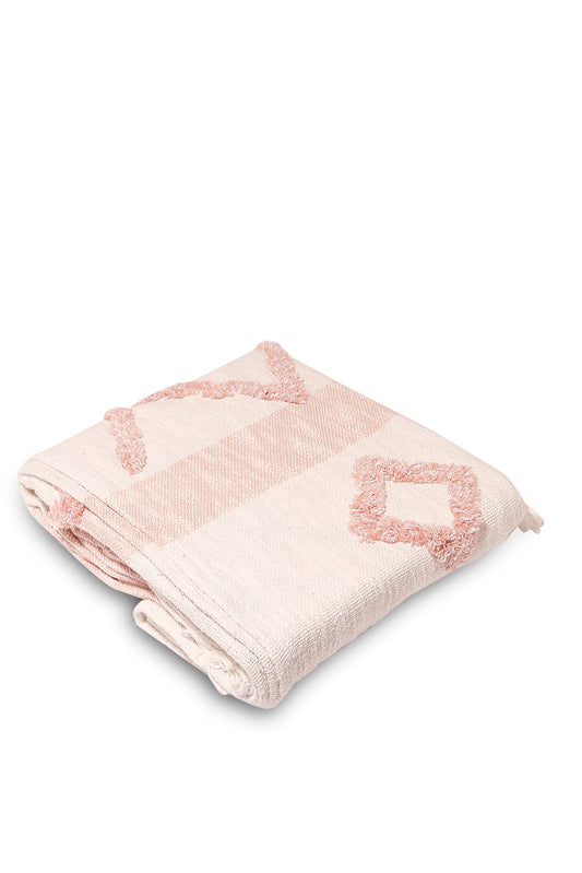 Redtag-Pink-Tufted-Jacquard-Throw-Category:Throws,-Colour:Pink,-Deals:New-In,-Dept:Home,-Filter:Home-Bedroom,-HMW-BED-Throws,-New-In-HMW-BED,-Non-Sale,-S23A,-Section:Homewares-Home-Bedroom-