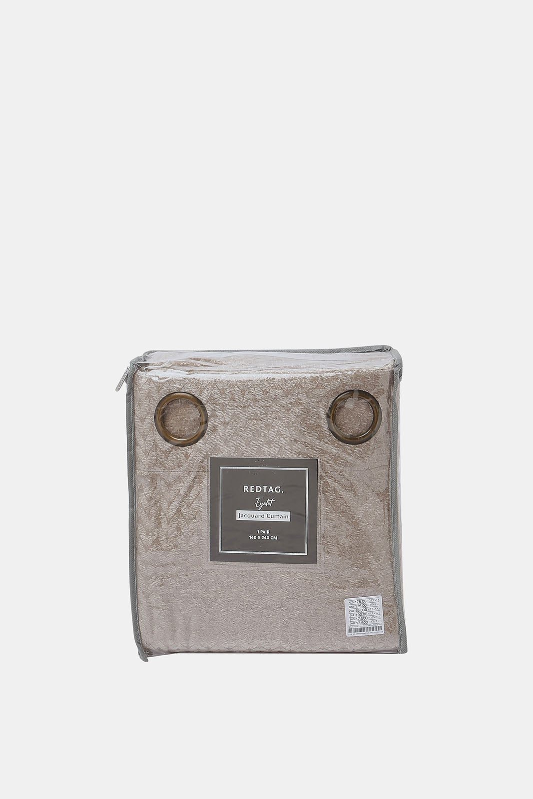 Redtag-Beige-Textured-Jacquard-Curtain-With-Grommet-(2-Piece)-Category:Curtains,-Colour:Beige,-Deals:New-In,-Dept:Home,-Filter:Home-Bedroom,-HMW-BED-Curtains,-New-In-HMW-BED,-Non-Sale,-S23A,-Section:Homewares-Home-Bedroom-