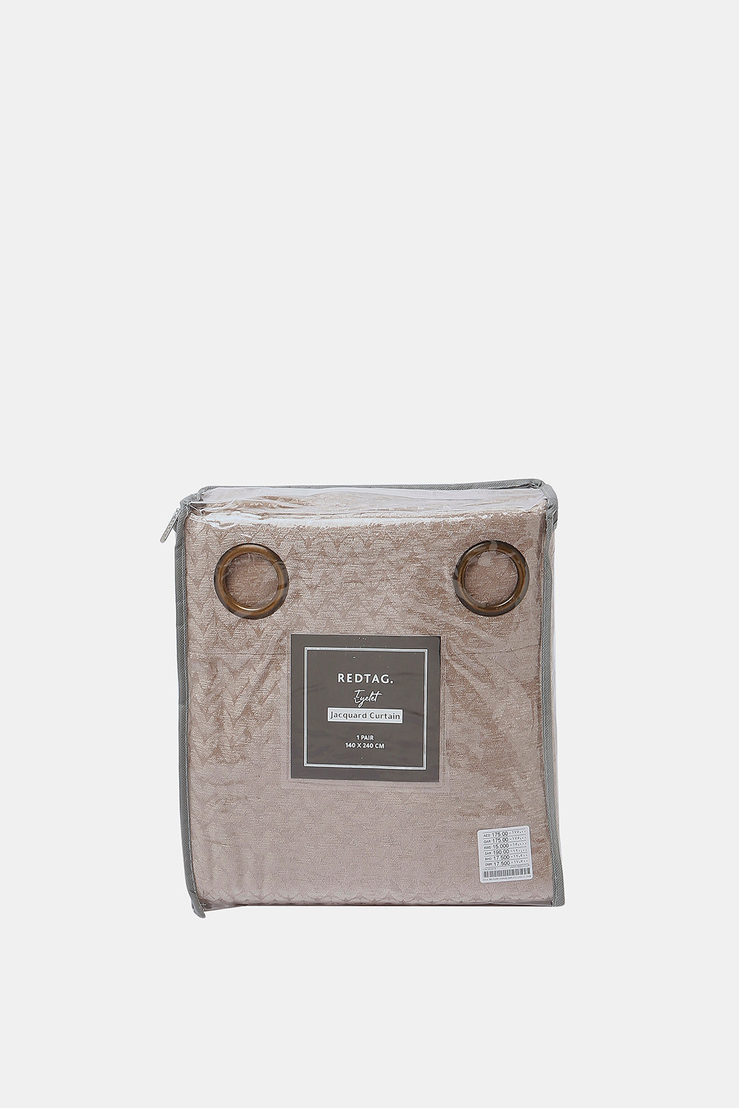 Redtag-Beige-2-Piece-Textured-Jacquard-Curtain-With-Grommet-(Without-Lining)-Category:Curtains,-Colour:Beige,-Deals:New-In,-Dept:Home,-Filter:Home-Bedroom,-HMW-BED-Curtains,-New-In-HMW-BED,-Non-Sale,-S23A,-Section:Homewares-Home-Bedroom-