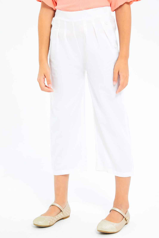 Redtag-Girls-White-Relaxed-Trouser-Category:Trousers,-Colour:White,-Deals:New-In,-Dept:Girls,-Filter:Girls-(2-to-8-Yrs),-GIR-Trousers,-New-In-GIR-APL,-Non-Sale,-S23A,-Section:Girls-(0-to-14Yrs)-Girls-2 to 8 Years