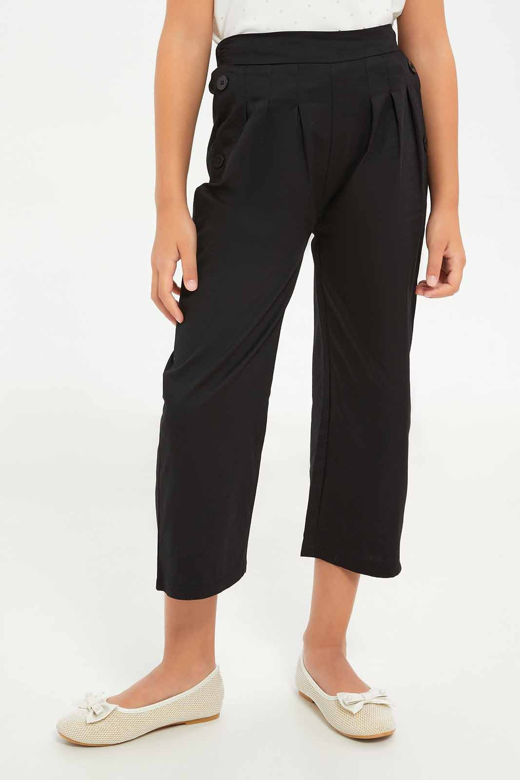 Redtag-Girls-Black-Relaxed-Trouser-Category:Trousers,-Colour:Black,-Deals:New-In,-Dept:Girls,-Filter:Girls-(2-to-8-Yrs),-GIR-Trousers,-New-In-GIR-APL,-Non-Sale,-S23A,-Section:Girls-(0-to-14Yrs)-Girls-2 to 8 Years