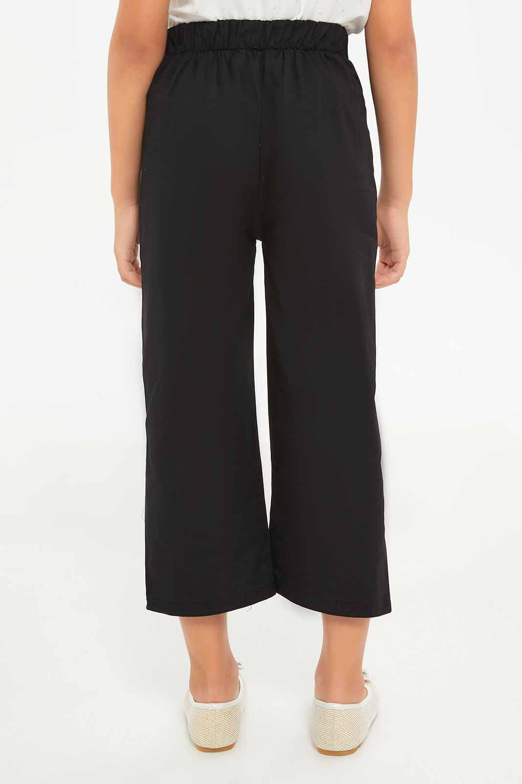 Redtag-Girls-Black-Relaxed-Trouser-Category:Trousers,-Colour:Black,-Deals:New-In,-Dept:Girls,-Filter:Girls-(2-to-8-Yrs),-GIR-Trousers,-New-In-GIR-APL,-Non-Sale,-S23A,-Section:Girls-(0-to-14Yrs)-Girls-2 to 8 Years