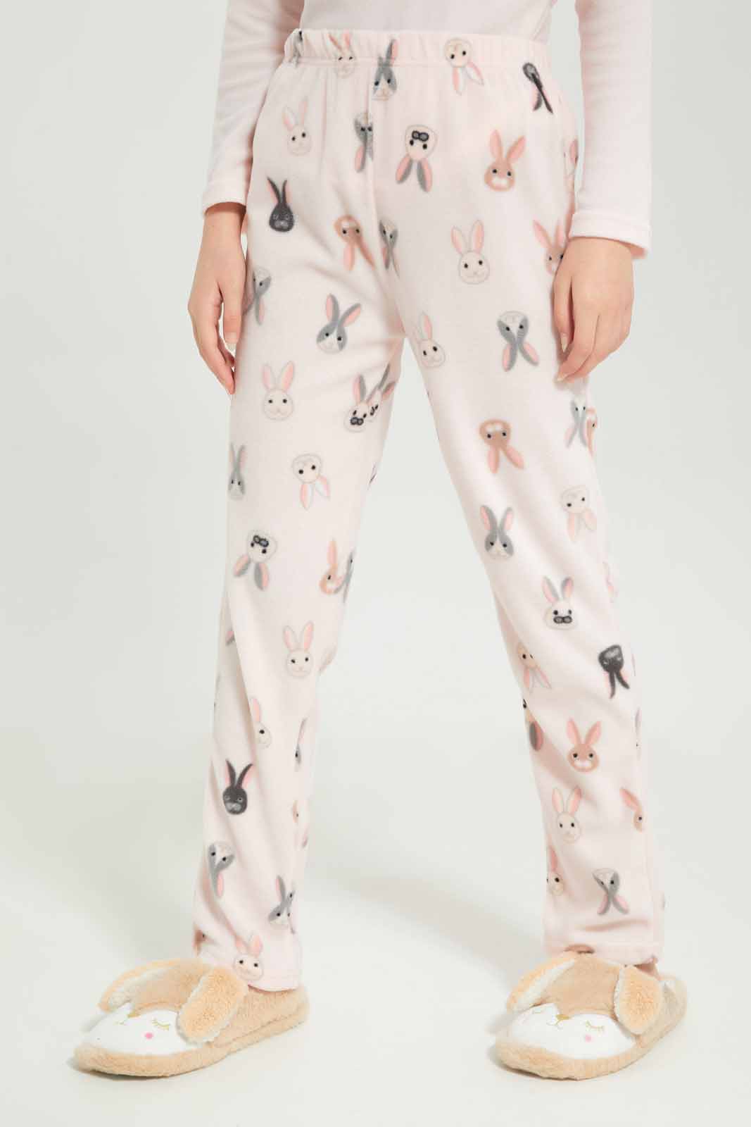 Redtag-Girls-Pink-Microfleece-Sets-Category:Pyjama-Sets,-Colour:Apricot,-Deals:New-In,-Dept:Girls,-Filter:Senior-Girls-(8-to-14-Yrs),-GSR-Pyjama-Sets,-New-In-GSR-APL,-Non-Sale,-S23A,-Section:Girls-(0-to-14Yrs)-Senior-Girls-