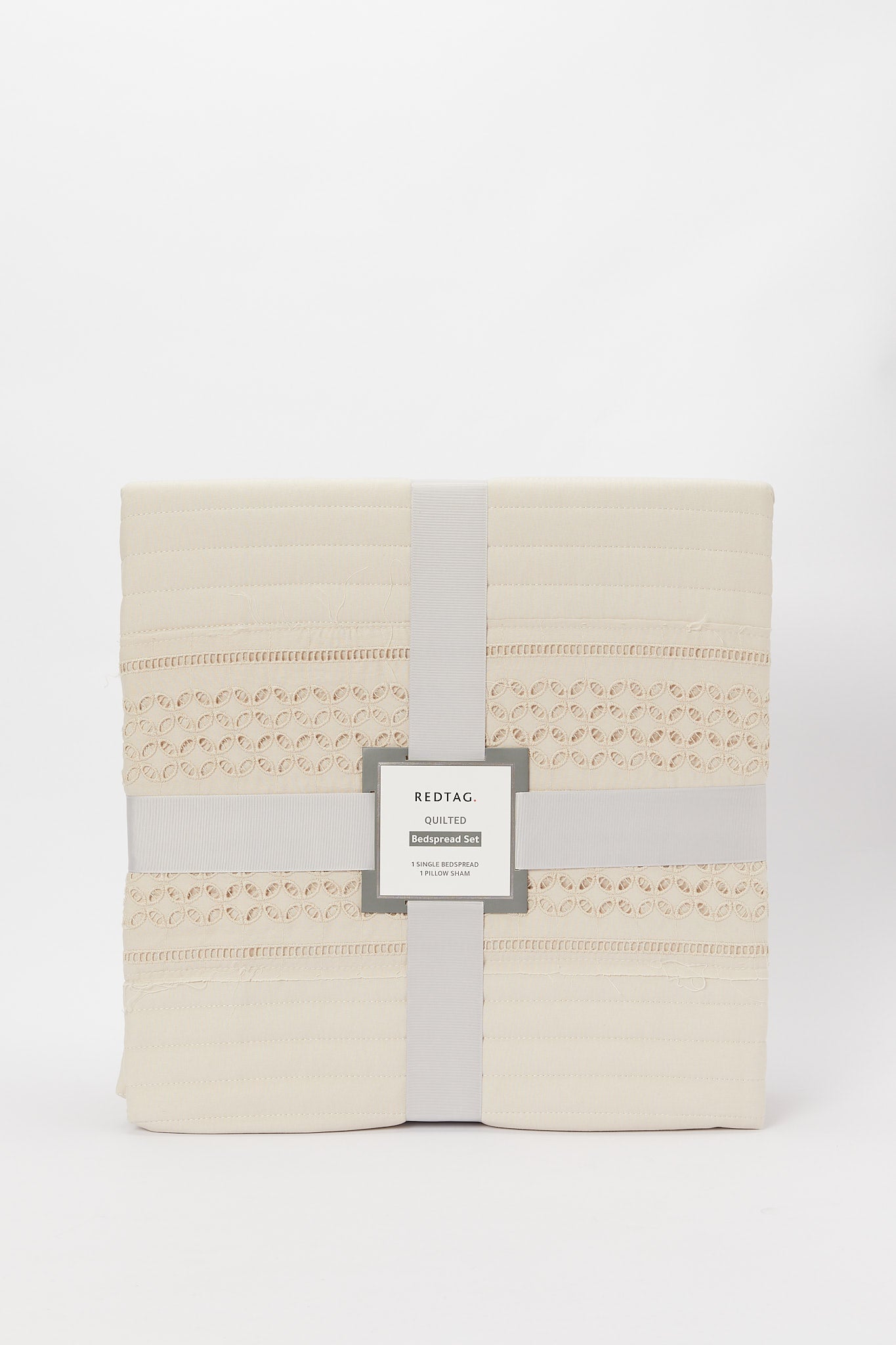 Redtag-Beige-Eyelet-Embroidered-2-Pieces-Bedspread-Set
-(Single-Size)-Category:Bedspreads,-Colour:Beige,-Deals:New-In,-Dept:Home,-Filter:Home-Bedroom,-H1:HMW,-H2:BED,-H3:BEC,-H4:BSP,-HMW-BED-Bedspreads,-New-In-HMW-BED,-Non-Sale,-Packs,-Promo:RIVA,-S23B,-Season:S23B,-Section:Homewares,-Set:Set-of-2,-Style:SOLID-Home-Bedroom-