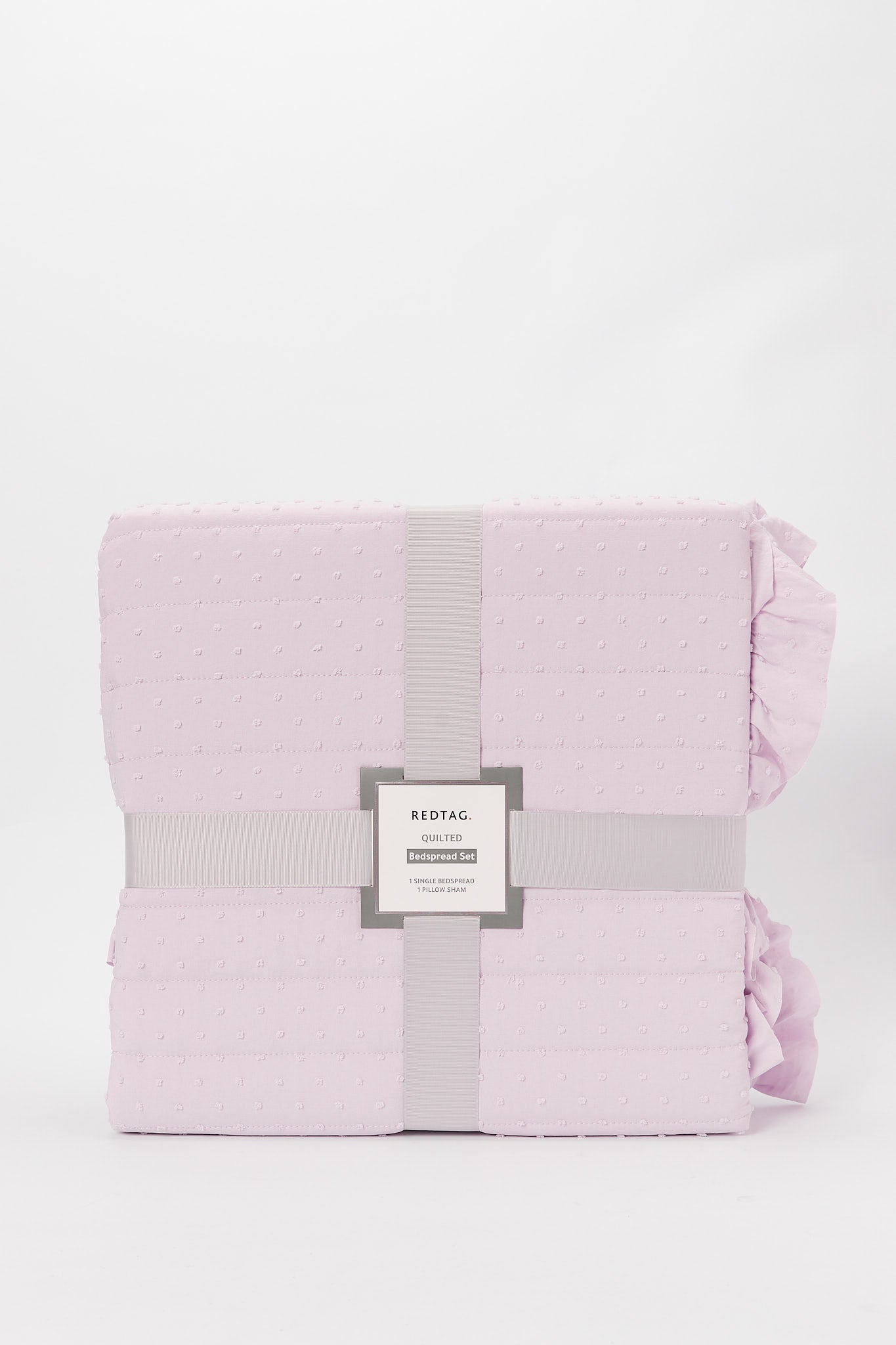 Redtag-Purple-Swiss-Dot-2-Pieces-Bedspread-Set-(Single-Size)-Category:Bedspreads,-Colour:Purple,-Deals:New-In,-Dept:Home,-Filter:Home-Bedroom,-H1:HMW,-H2:BED,-H3:BEC,-H4:BSP,-HMW-BED-Bedspreads,-New-In-HMW-BED,-Non-Sale,-Packs,-Promo:STELLA,-S23B,-Season:S23B,-Section:Homewares,-Set:Set-of-2,-Style:SOLID-Home-Bedroom-