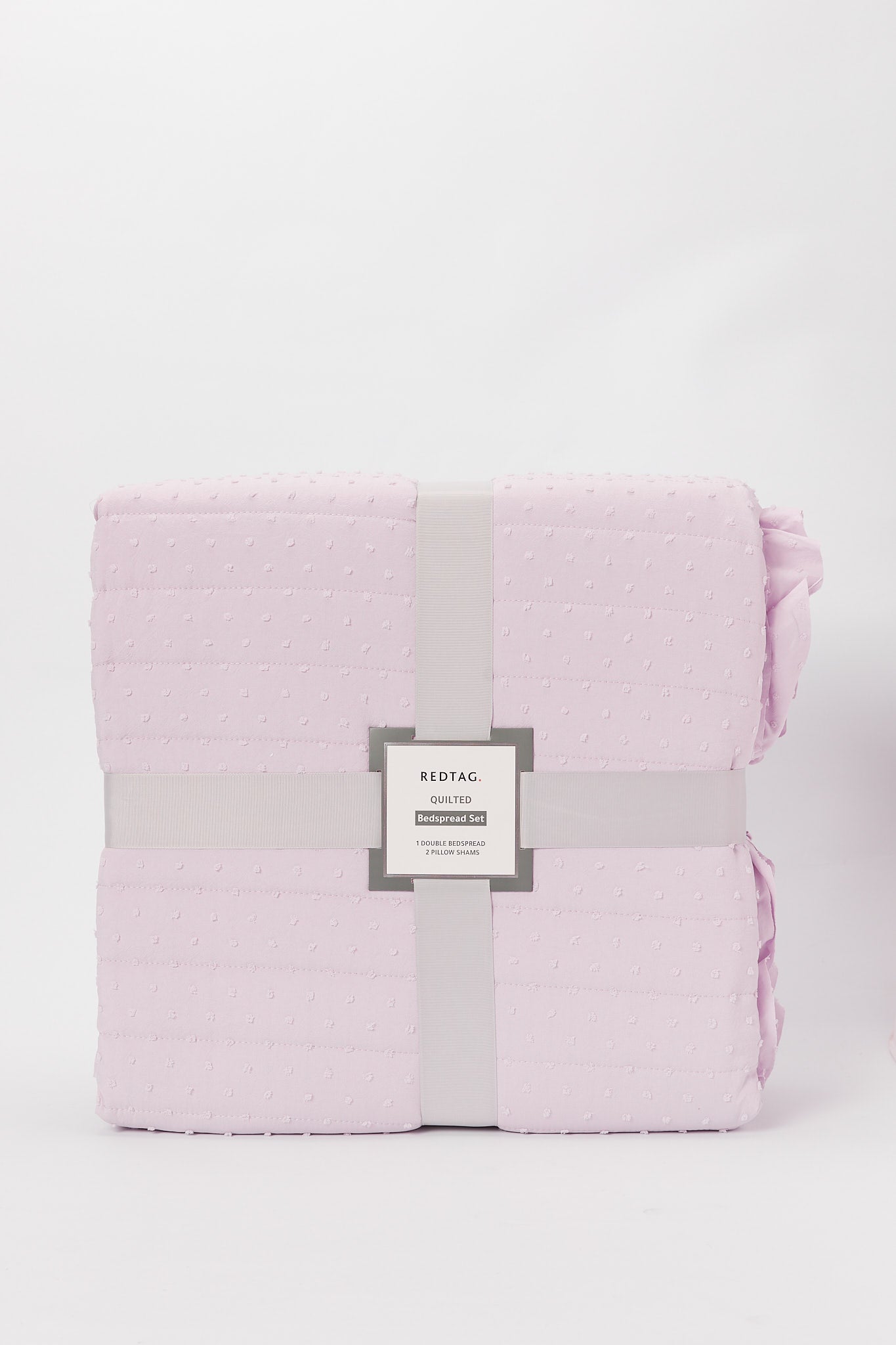 Redtag-Purple-Swiss-Dot-3-Pieces-Bedspread-Set-(Double-Size)-Category:Bedspreads,-Colour:Purple,-Deals:New-In,-Dept:Home,-Filter:Home-Bedroom,-H1:HMW,-H2:BED,-H3:BEC,-H4:BSP,-HMW-BED-Bedspreads,-New-In-HMW-BED,-Non-Sale,-Packs,-Promo:STELLA,-S23B,-Season:S23B,-Section:Homewares,-Set:Set-of-3,-Style:SOLID-Home-Bedroom-
