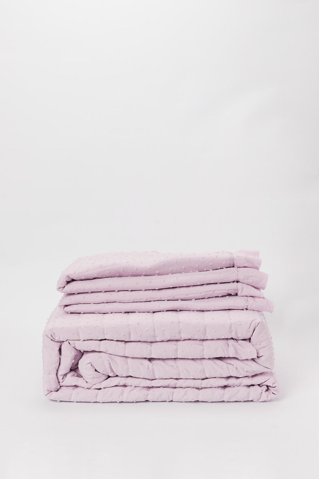 Purple Swiss Dot 3-Pieces Bedspread Set (King Size)