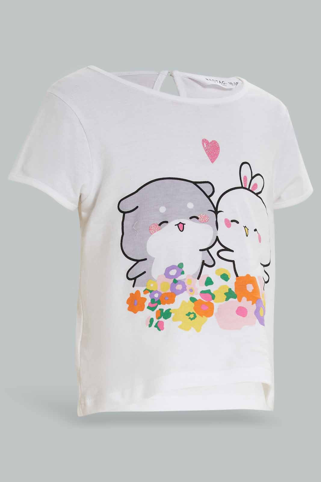 Redtag-Girls-White-Placement-Print-T-Shirt-With-Aop-Ribbed-Legging-Category:Sets,-Colour:White,-Deals:New-In,-Dept:Girls,-Filter:Infant-Girls-(3-to-24-Mths),-ING-Sets,-New-In-ING-APL,-Non-Sale,-S23A,-Section:Girls-(0-to-14Yrs)-Infant-Girls-
