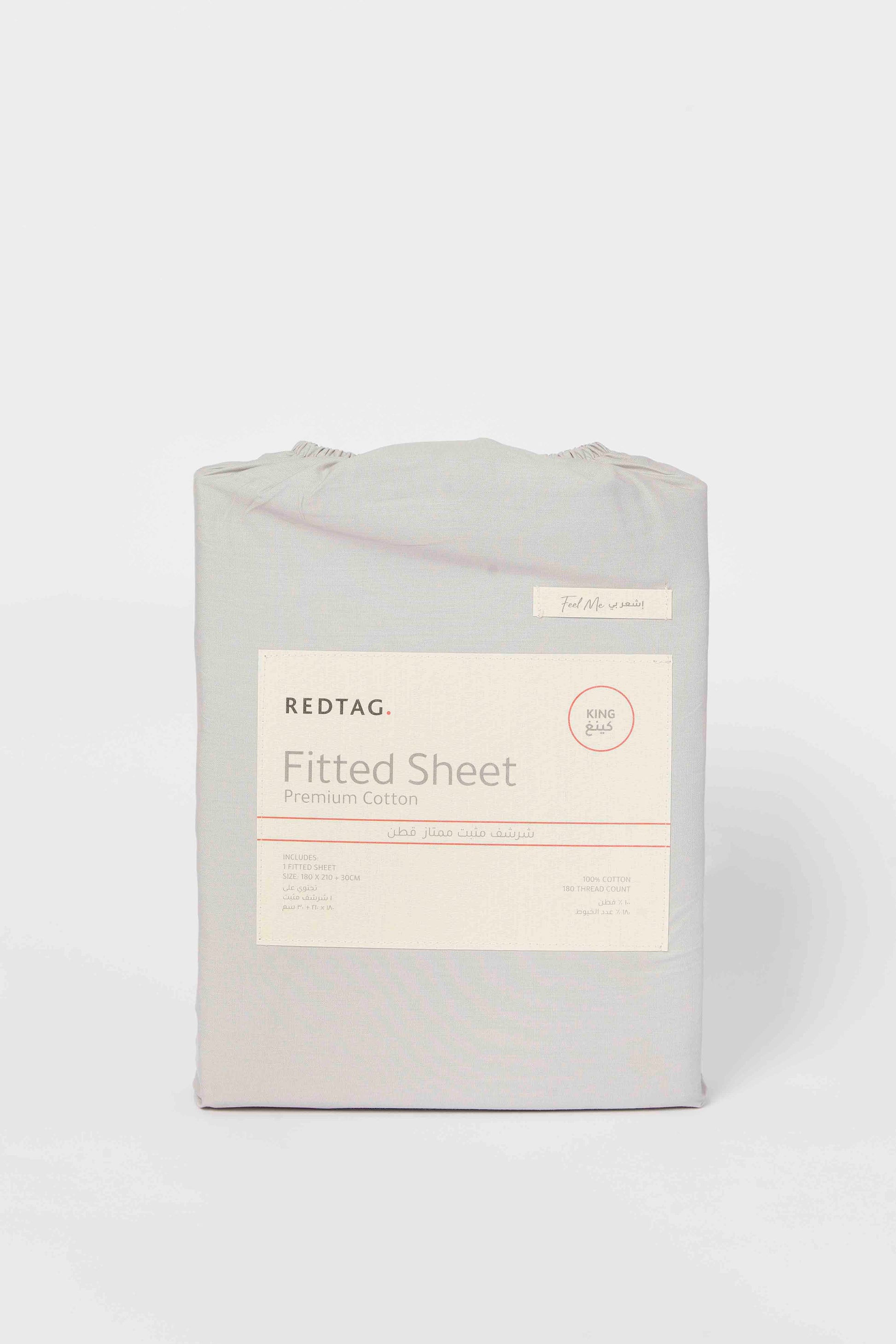 Redtag-Grey-Cotton-Fitted-Sheet-(King-Size)-Category:Fitted-Sheets,-Colour:Grey,-Deals:New-In,-Dept:Home,-Filter:Home-Bedroom,-HMW-BED-Fitted-Sheets,-New-In-HMW-BED,-Non-Sale,-S23B,-Section:Homewares-Home-Bedroom-