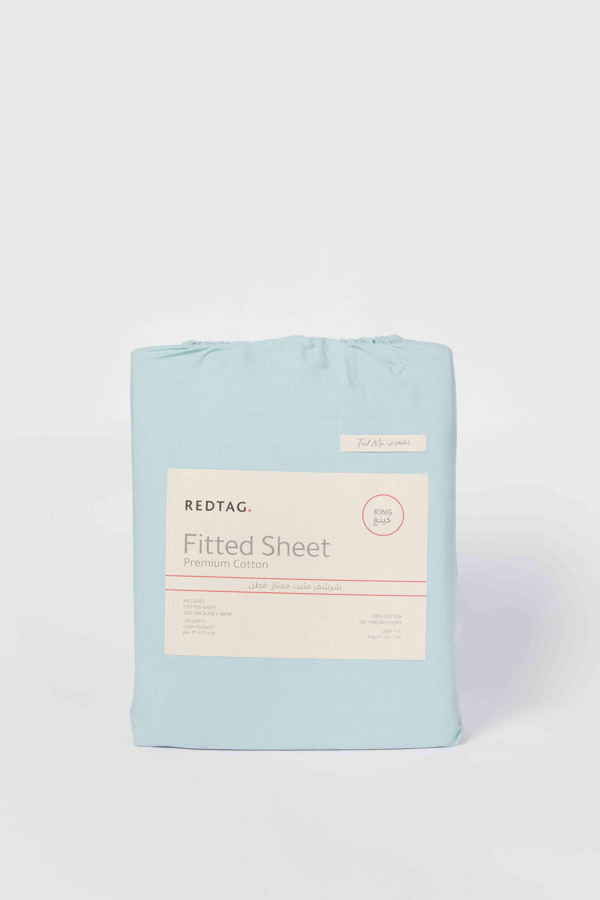 Redtag-Teal-Cotton-Fitted-Sheet-(King-Size)-Category:Fitted-Sheets,-Colour:Teal,-Deals:New-In,-Dept:Home,-Filter:Home-Bedroom,-HMW-BED-Fitted-Sheets,-New-In-HMW-BED,-Non-Sale,-S23B,-Section:Homewares-Home-Bedroom-