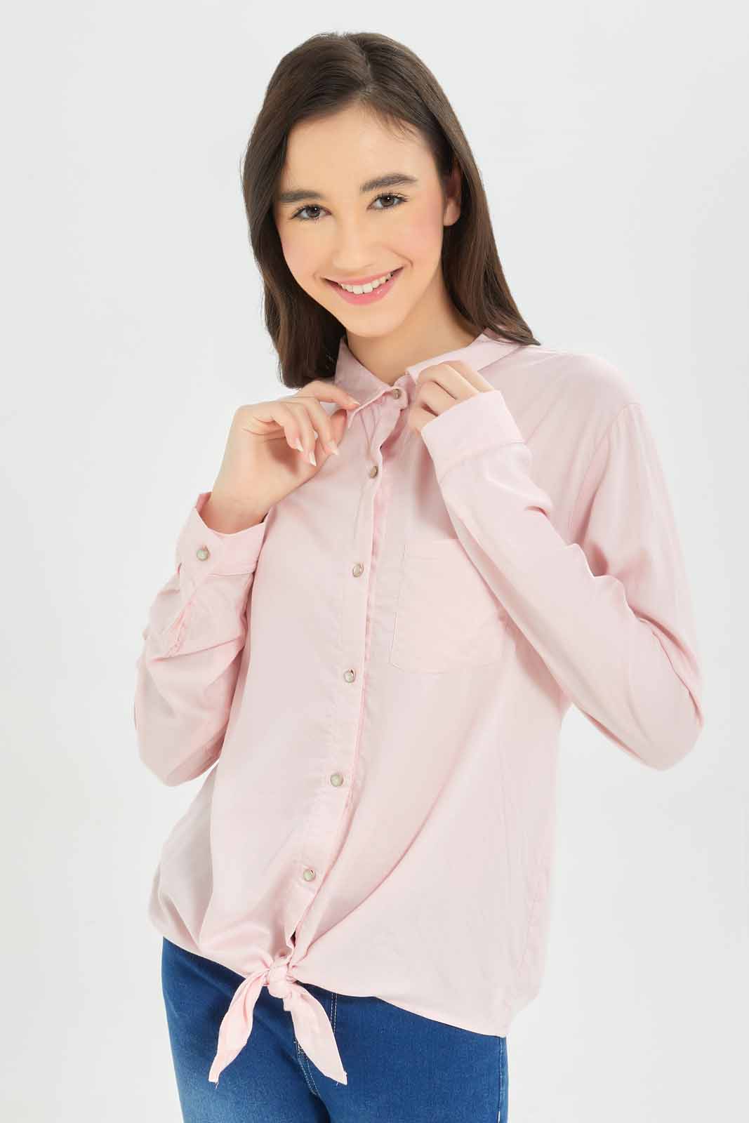 Redtag-Girls-Pink-Shirts-Category:Blouses,-Colour:Apricot,-Deals:New-In,-Dept:Girls,-Filter:Senior-Girls-(8-to-14-Yrs),-GSR-Blouses,-New-In-GSR-APL,-Non-Sale,-S23A,-Section:Girls-(0-to-14Yrs)-Senior-Girls-9 to 14 Years