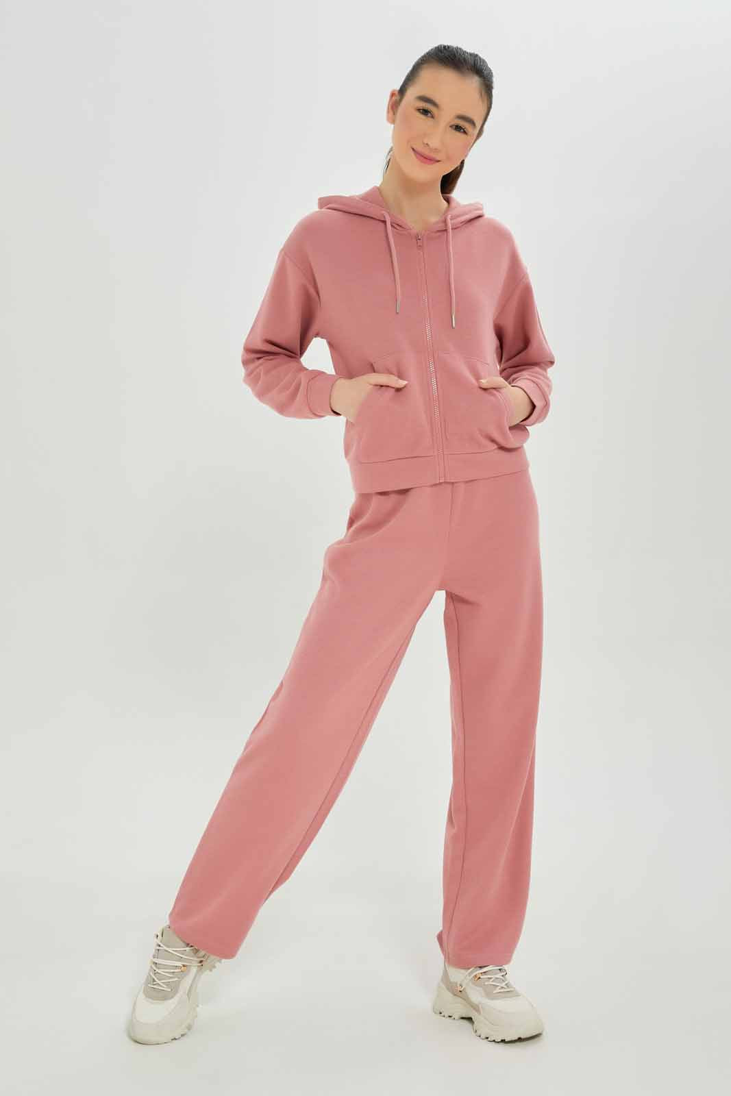 Redtag-Girls-Pink-Hoody-Zipper-Front-Sweatshirts-Category:Sweatshirts,-Colour:Apricot,-Deals:New-In,-Dept:Girls,-Filter:Senior-Girls-(8-to-14-Yrs),-GSR-Sweatshirts,-New-In-GSR-APL,-Non-Sale,-S23A,-Section:Girls-(0-to-14Yrs)-Senior-Girls-9 to 14 Years