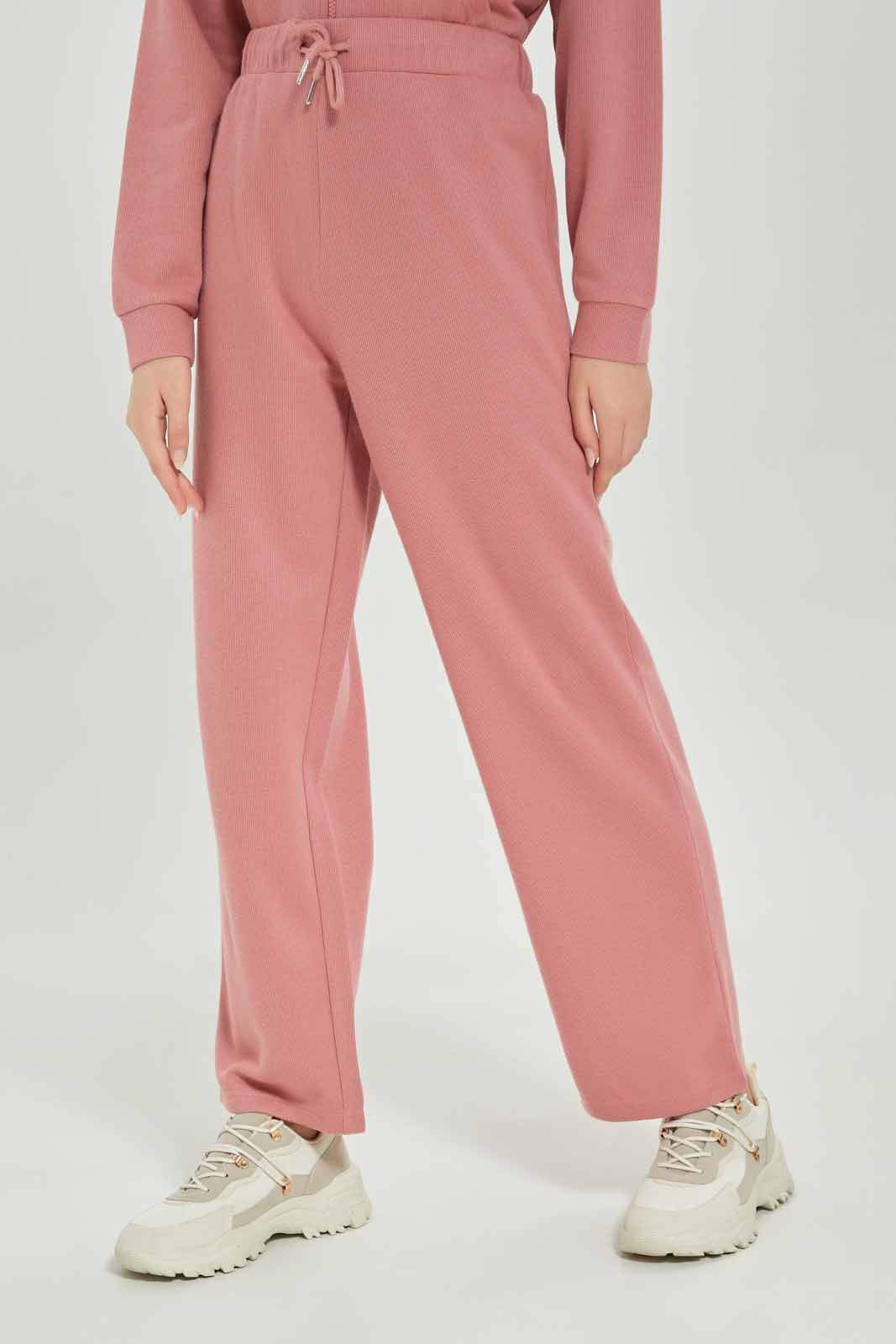 Redtag-Girls-Pink-Wideleg-Pants-Category:Joggers,-Colour:Apricot,-Deals:New-In,-Dept:Girls,-Filter:Senior-Girls-(8-to-14-Yrs),-GSR-Joggers,-New-In-GSR-APL,-Non-Sale,-S23A,-Section:Girls-(0-to-14Yrs)-Senior-Girls-9 to 14 Years