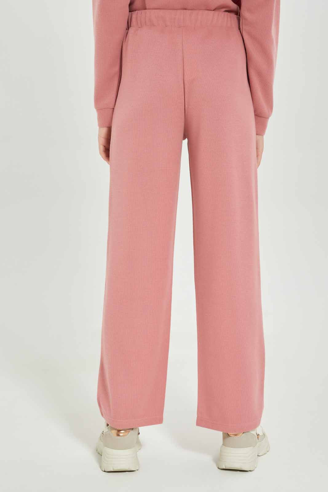 Redtag-Girls-Pink-Wideleg-Pants-Category:Joggers,-Colour:Apricot,-Deals:New-In,-Dept:Girls,-Filter:Senior-Girls-(8-to-14-Yrs),-GSR-Joggers,-New-In-GSR-APL,-Non-Sale,-S23A,-Section:Girls-(0-to-14Yrs)-Senior-Girls-9 to 14 Years