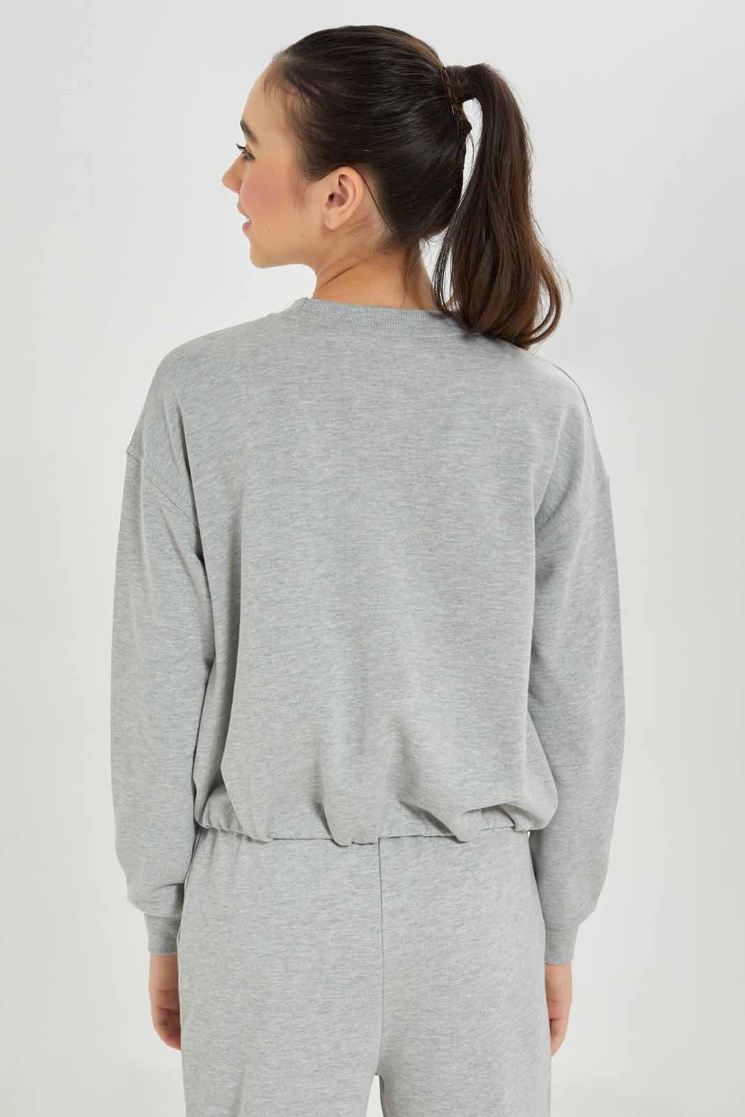 Redtag-Girls-Grey-Melange-Elastic-Hem-Sweatshirts-Category:Sweatshirts,-Colour:Grey,-Deals:New-In,-Dept:Girls,-Filter:Senior-Girls-(8-to-14-Yrs),-GSR-Sweatshirts,-New-In-GSR-APL,-Non-Sale,-S23A,-Section:Girls-(0-to-14Yrs)-Senior-Girls-9 to 14 Years
