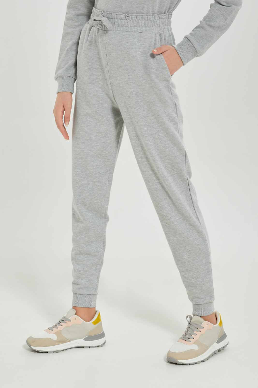 Redtag-Girls-Grey-Melange-Jogger-Category:Joggers,-Colour:Grey,-Deals:New-In,-Dept:Girls,-Filter:Senior-Girls-(8-to-14-Yrs),-GSR-Joggers,-New-In-GSR-APL,-Non-Sale,-S23A,-Section:Girls-(0-to-14Yrs)-Senior-Girls-9 to 14 Years