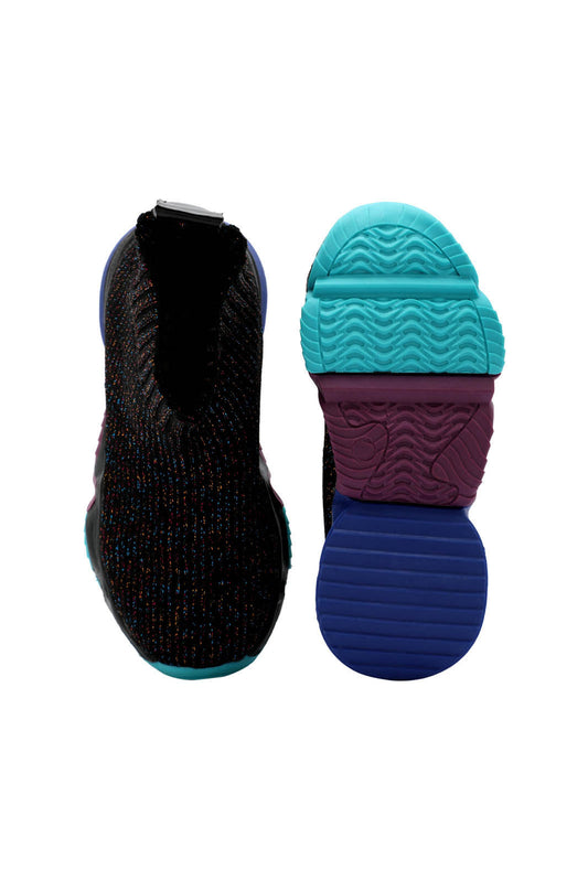 Redtag-Black-Knitted-High-Top-Sneaker-Category:Trainers,-Colour:Denim,-Deals:New-In,-Filter:Girls-Footwear-(3-to-5-Yrs),-GIR-Trainers,-N/A,-New-In-GIR-FOO,-Non-Sale,-S23A,-Section:Girls-(0-to-14Yrs)-Girls-3 to 5 Years