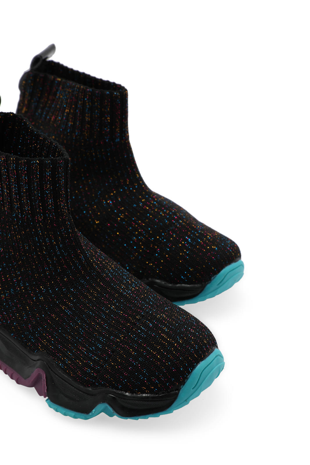 Redtag-Black-Knitted-High-Top-Sneaker-Category:Trainers,-Colour:Denim,-Deals:New-In,-Filter:Girls-Footwear-(3-to-5-Yrs),-GIR-Trainers,-N/A,-New-In-GIR-FOO,-Non-Sale,-S23A,-Section:Girls-(0-to-14Yrs)-Girls-3 to 5 Years