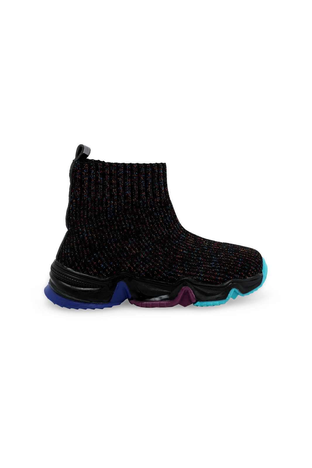 Redtag-Black-Knitted-High-Top-Sneaker-Category:Trainers,-Colour:Denim,-Deals:New-In,-Filter:Girls-Footwear-(3-to-5-Yrs),-GIR-Trainers,-N/A,-New-In-GIR-FOO,-Non-Sale,-S23A,-Section:Girls-(0-to-14Yrs)-Girls-3 to 5 Years