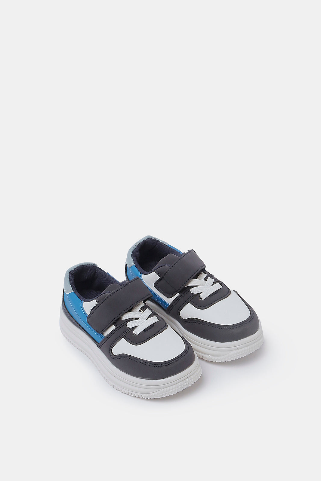 Redtag-Baby-Boys-White-And-Grey-Velcro-Strap-Sneaker-BESTSELLER,-Category:Shoes,-Colour:Grey,-Colour:White,-Deals:New-In,-Filter:Boys-Footwear-(1-to-3-Yrs),-INB-Sandals,-N/A,-New-In-INB-FOO,-Non-Sale,-S23A,-Section:Boys-(0-to-14Yrs)-Infant-Boys-1 to 3 Years